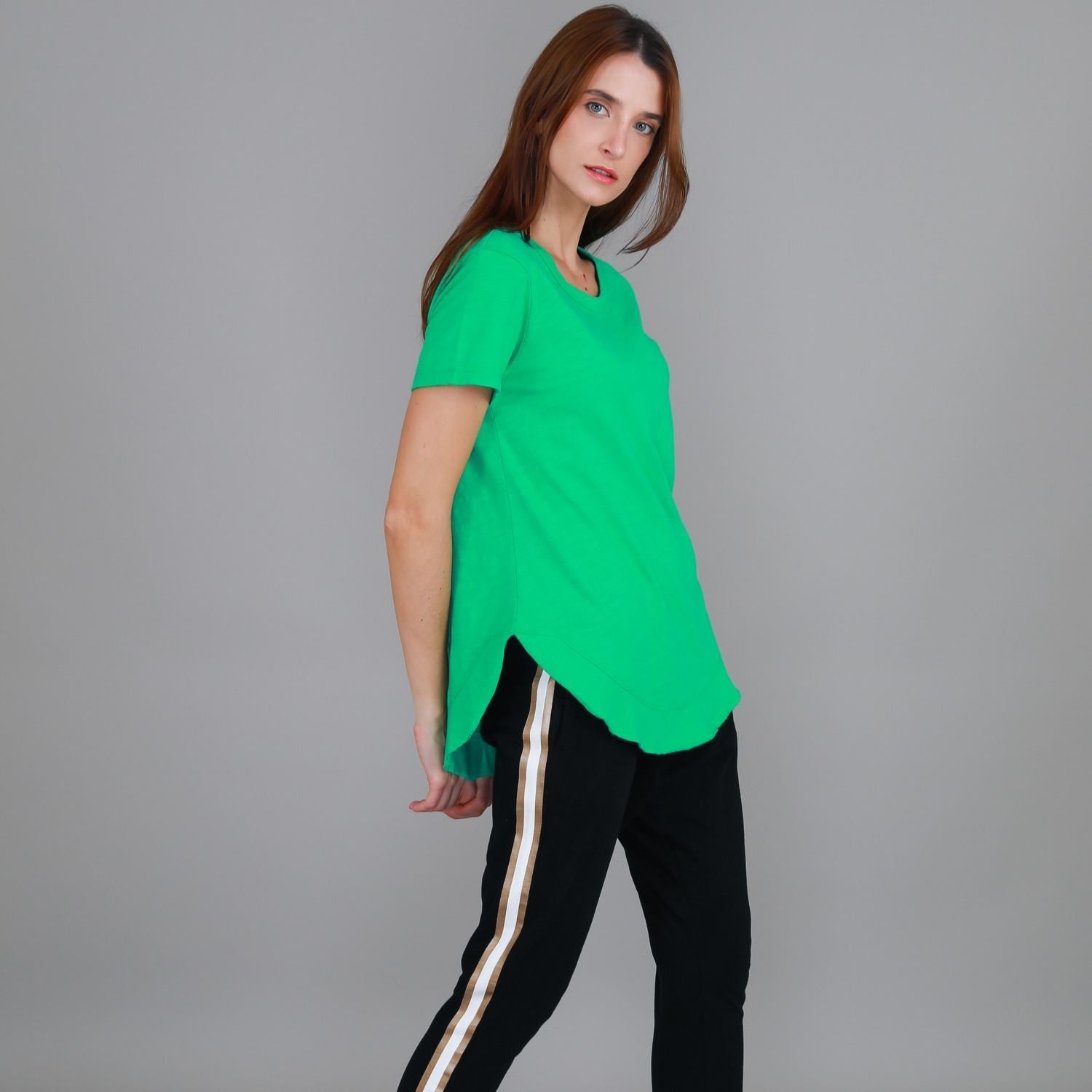 RELISH 売れ筋商品|||レリッシュ Tシャツ トップス レディース Tops Green セール】リブTシャツ シャツ トップス 半袖 レディース 夏 春 秋
