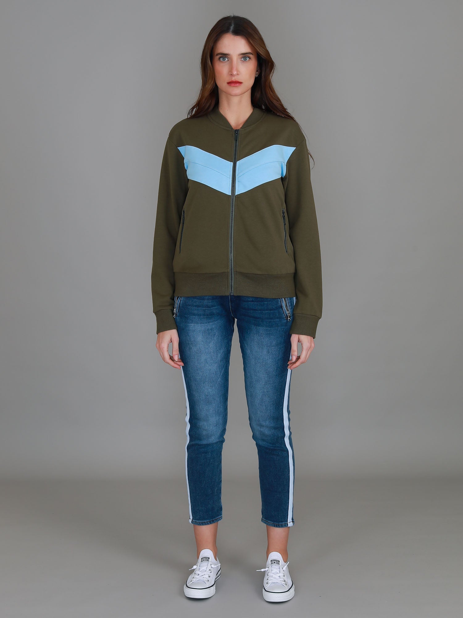womens bomber #color_sage