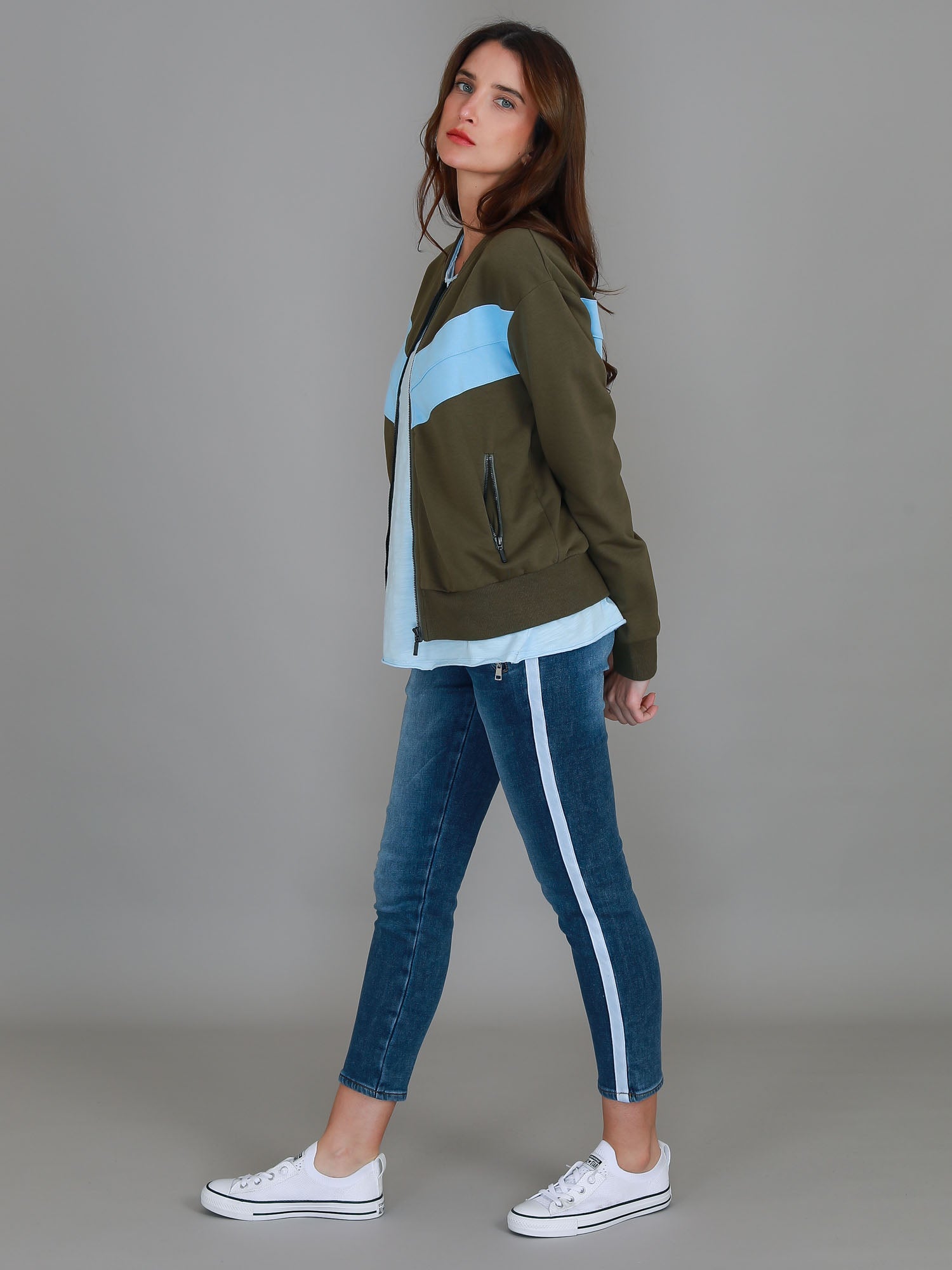 womens bomber jacket #color_sage