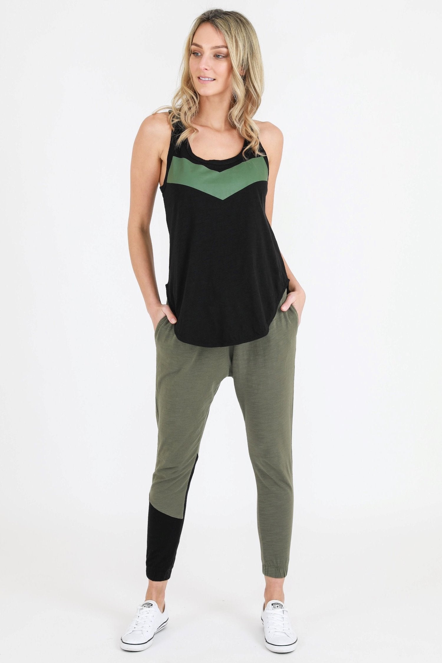 black racer back tank top #color_black
