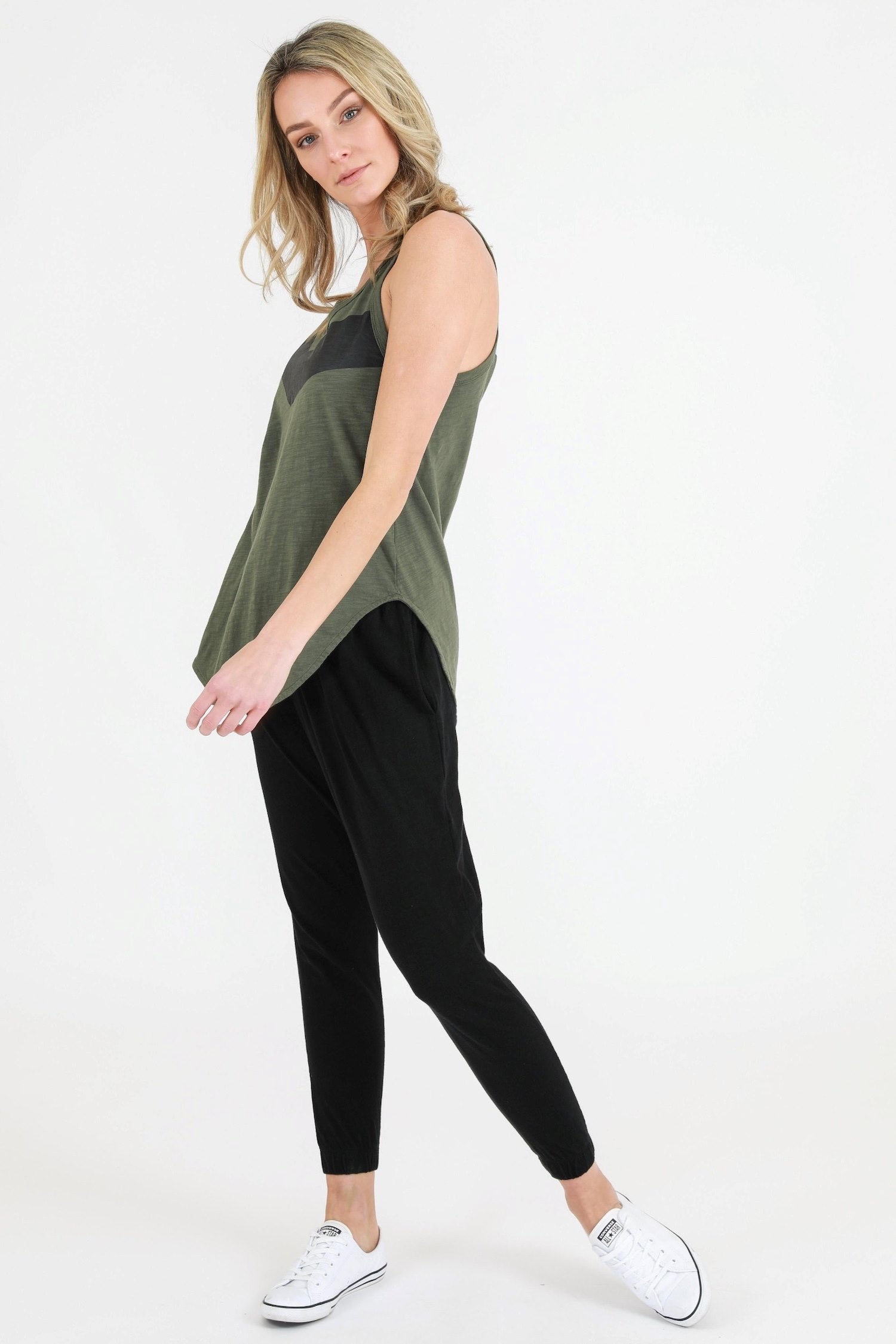 black tank.top #color_khaki