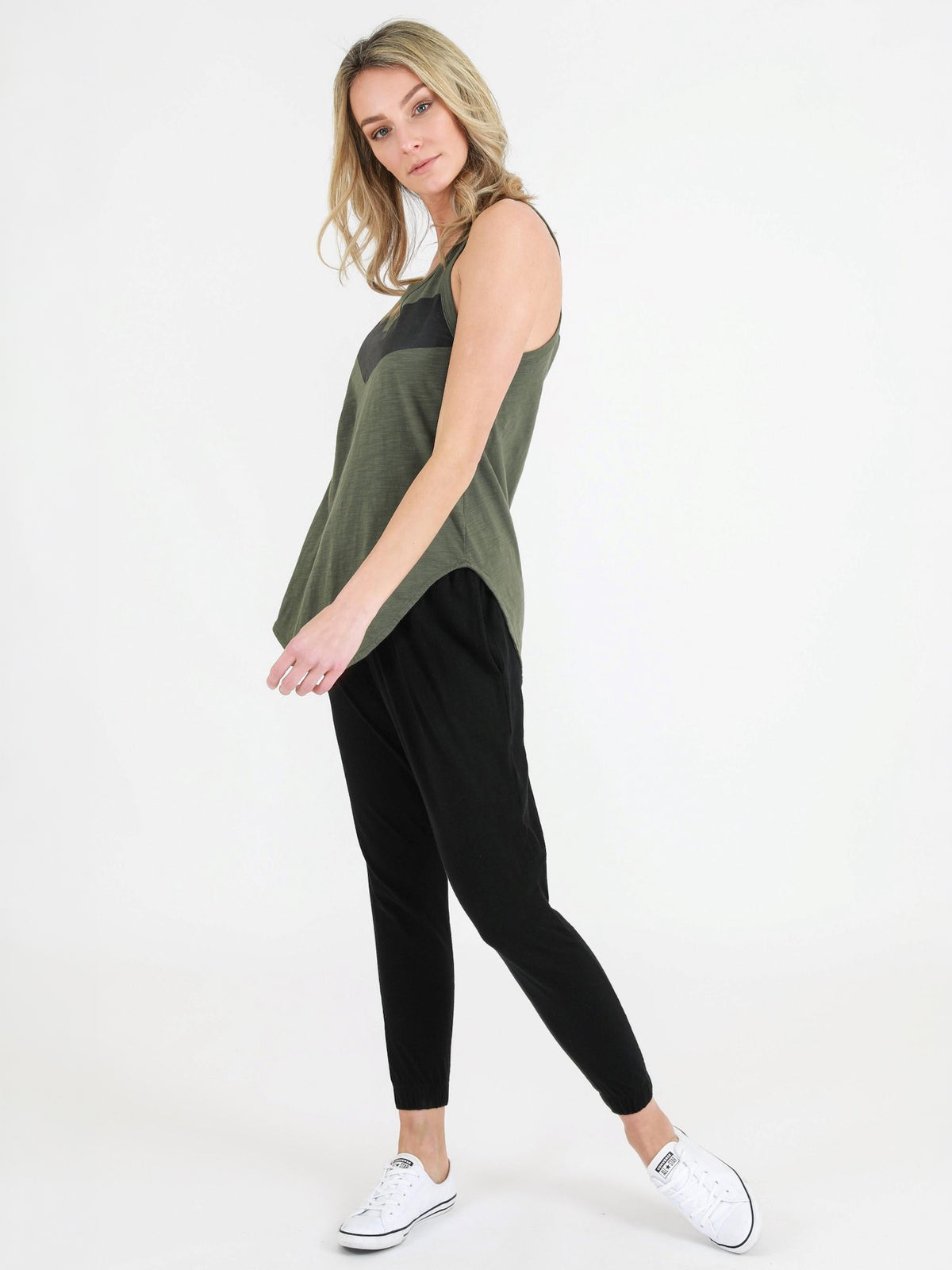 chevron tank top #color_khaki