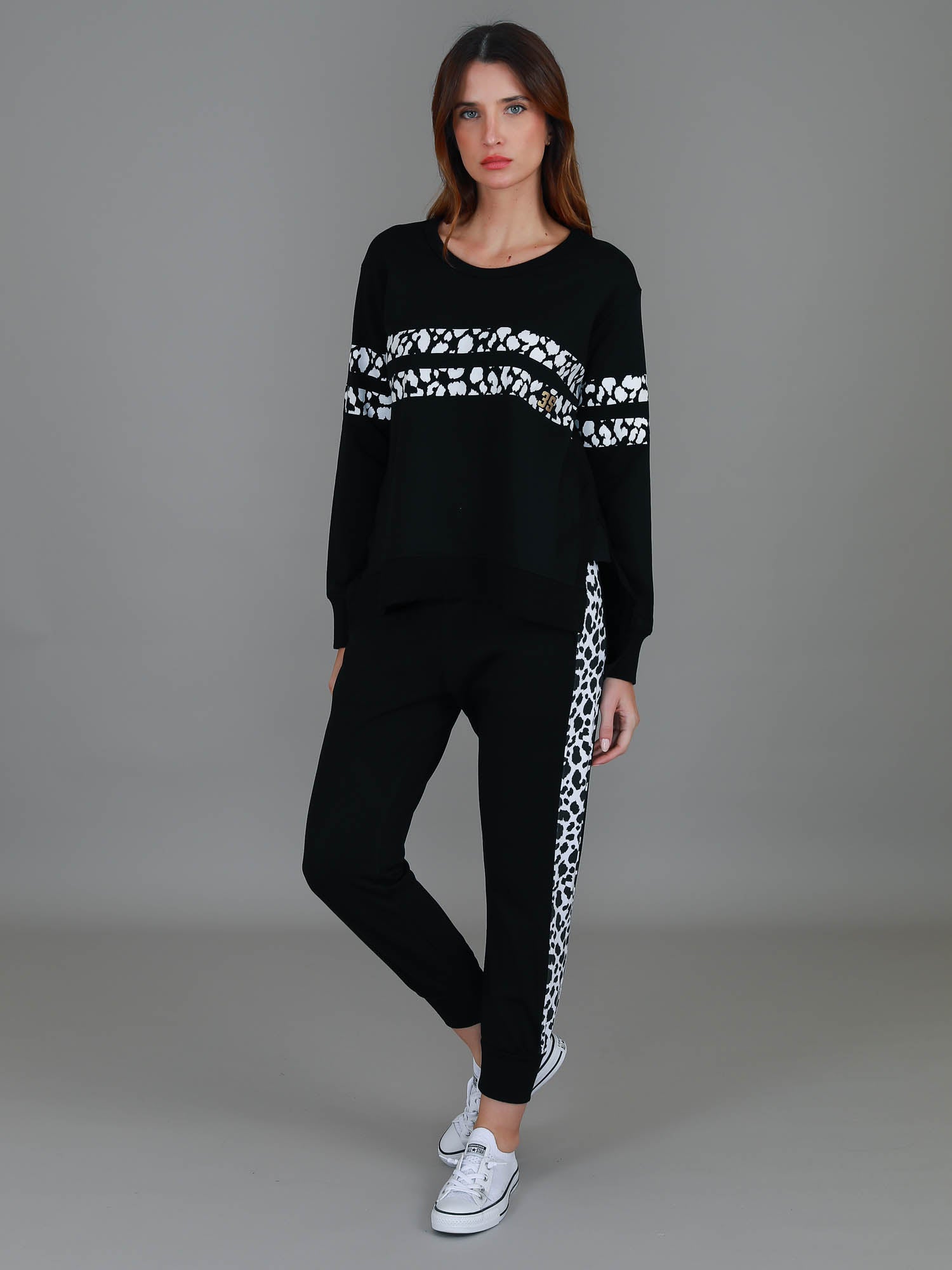 two piece set pants and top #color_black