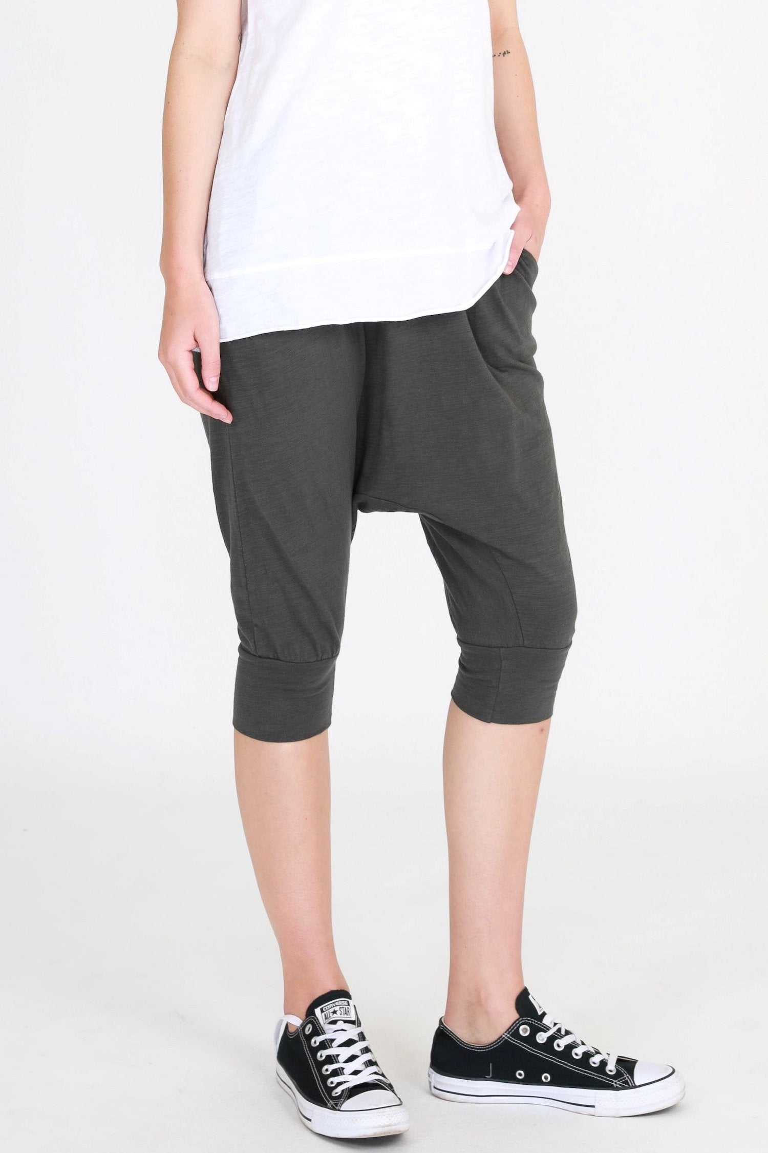 Stretch Drop Crotch Pants #color_charcoal