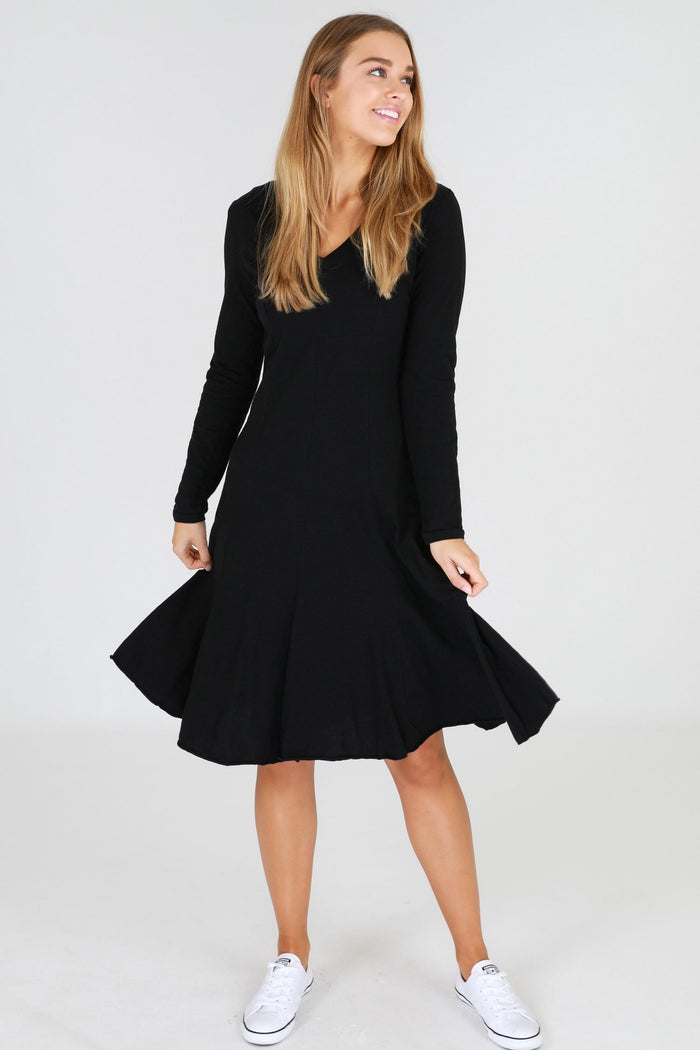 Hilton Long Sleeve V Neck Dress (Sale)