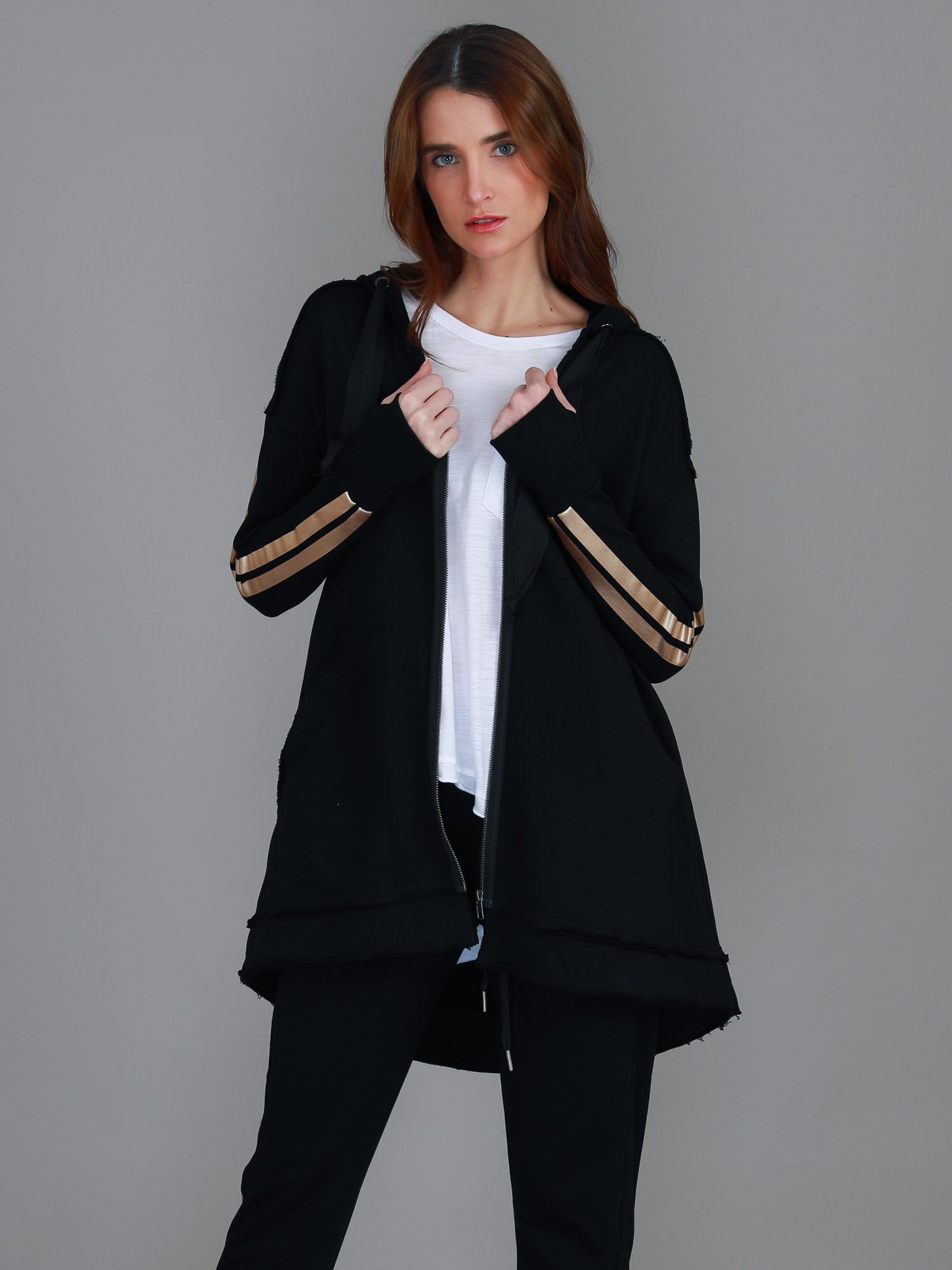black jacket women #color_black/gold