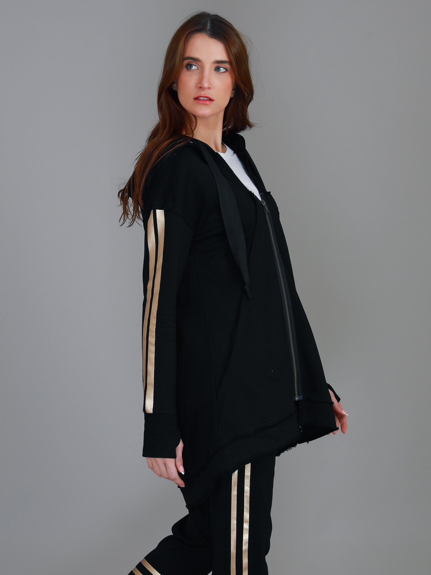 womens black jacket #color_black/gold