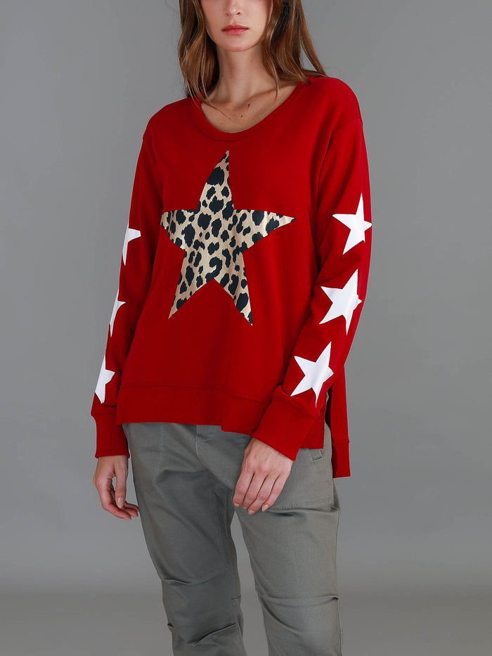 Sydney Leopard Star Sweatshirt