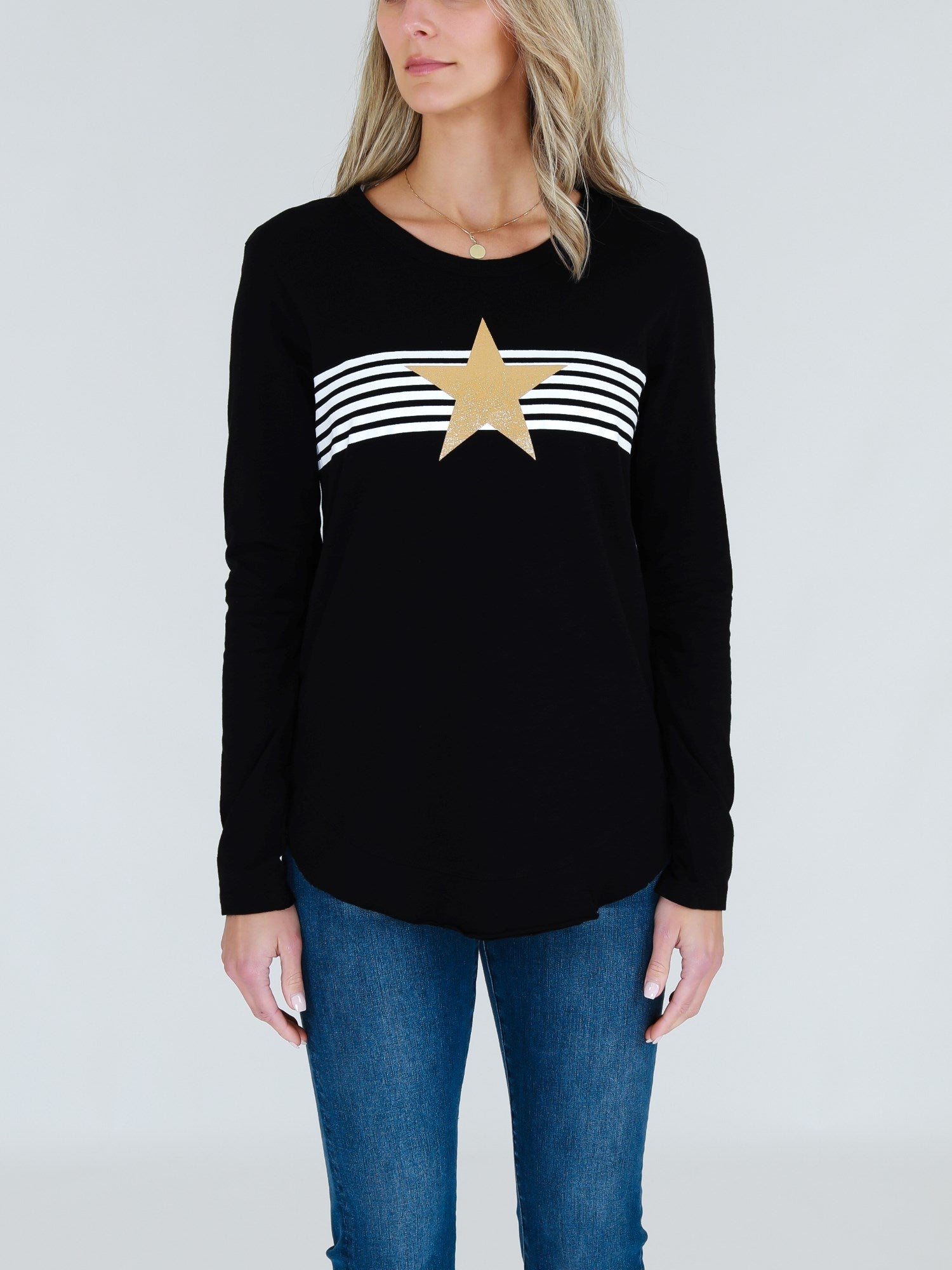 womens longline t shirts #color_black