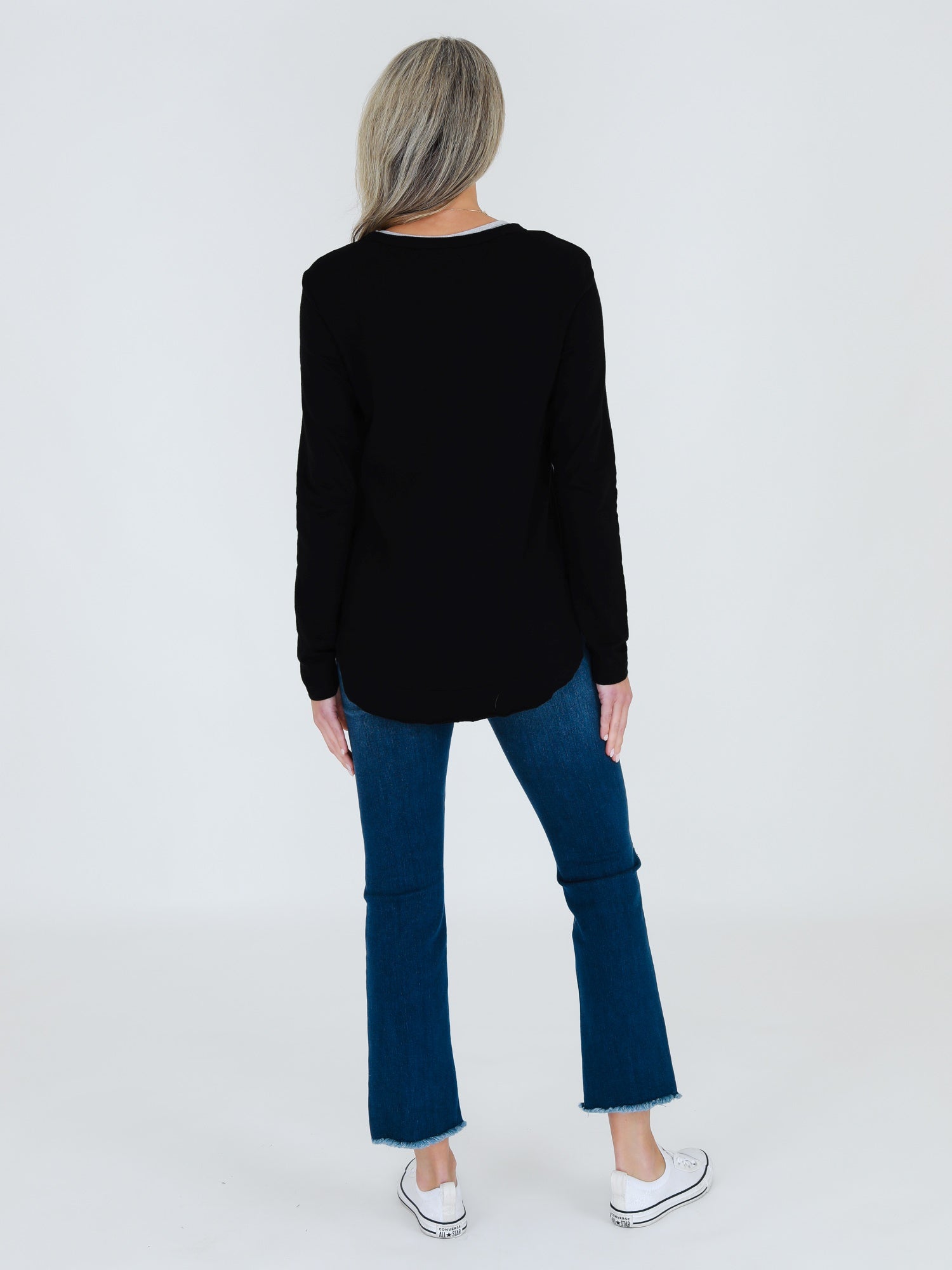womens longline t-shirts #color_black