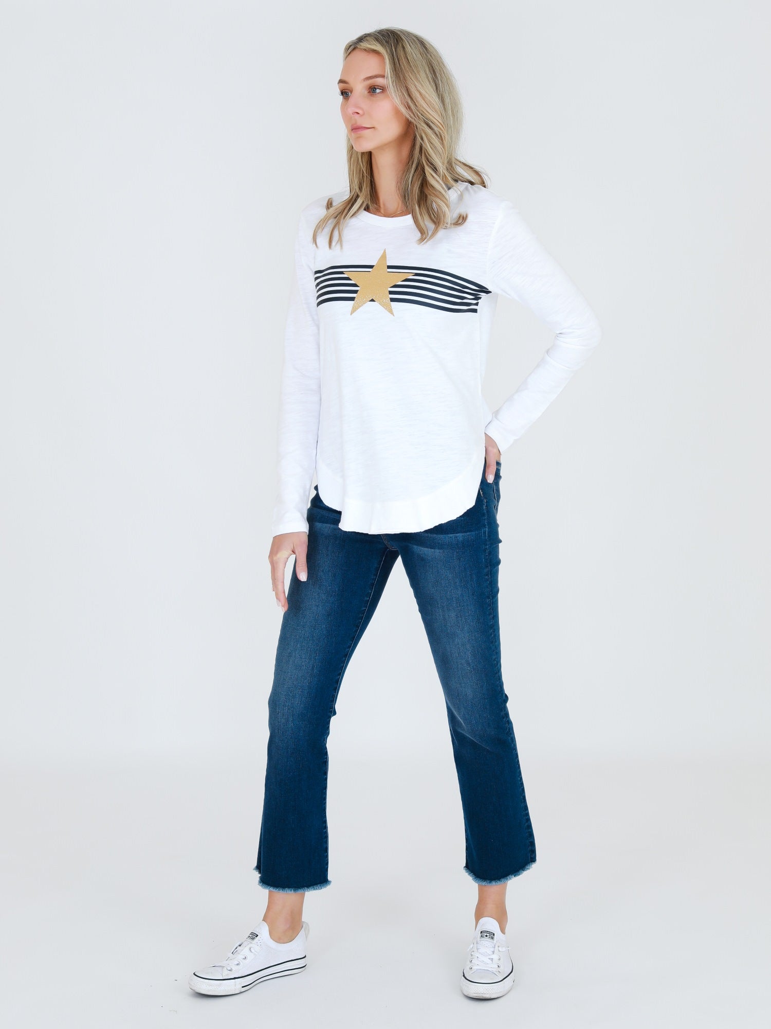 cotton long sleeve tee #color_white