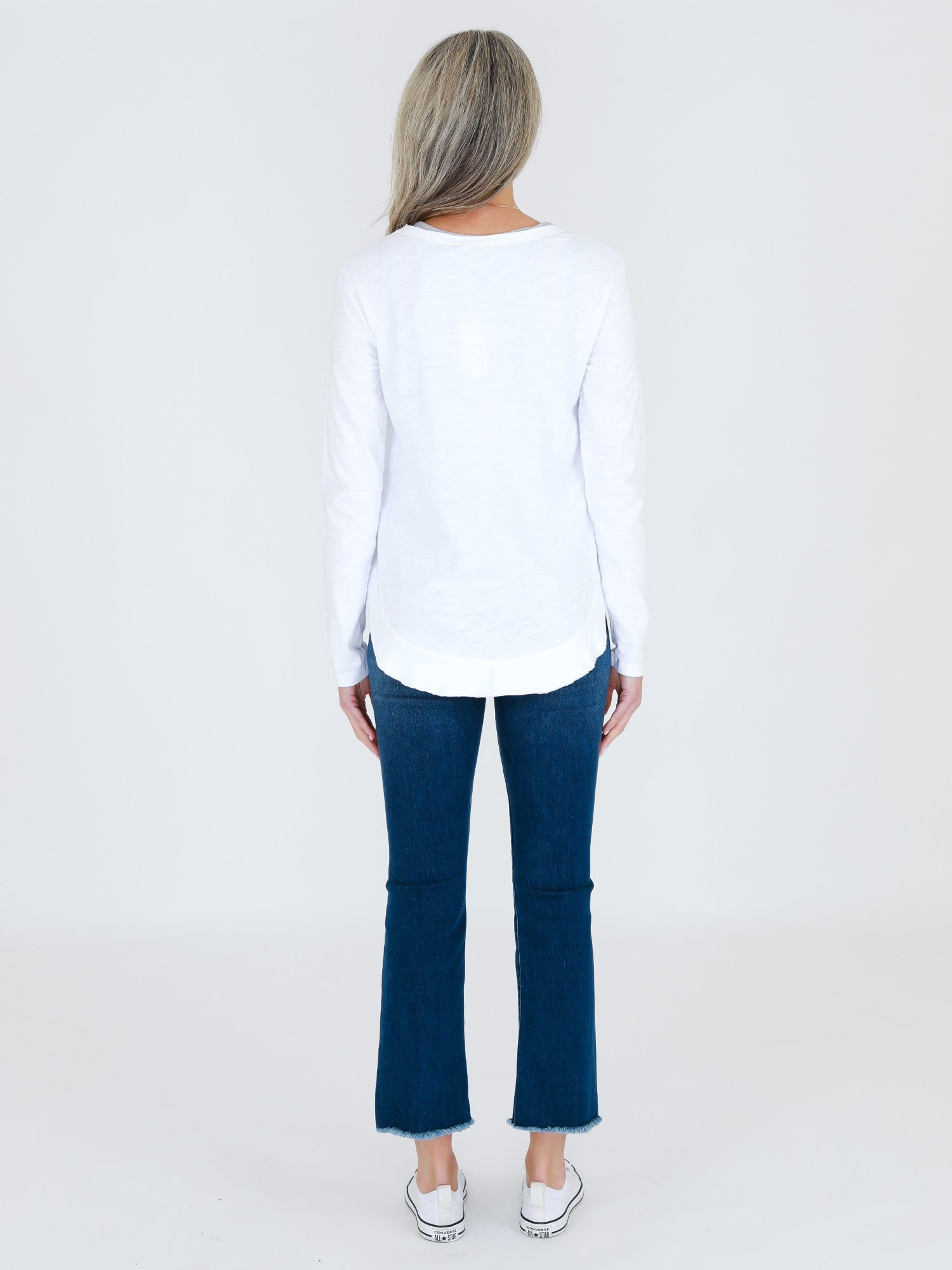 womens longline t-shirts australia #color_white