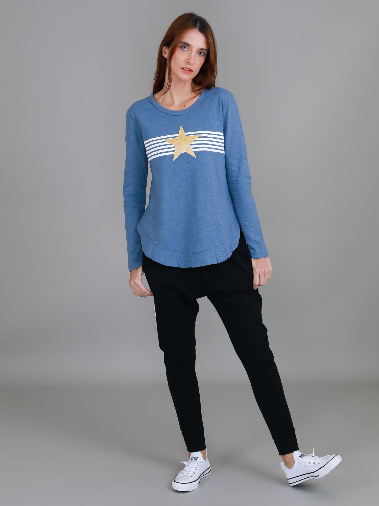 long sleeve cotton t-shirt australia #color_elemental blue