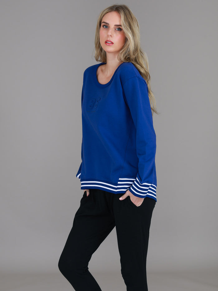 Gwyneth Striped Rib Sweatshirt