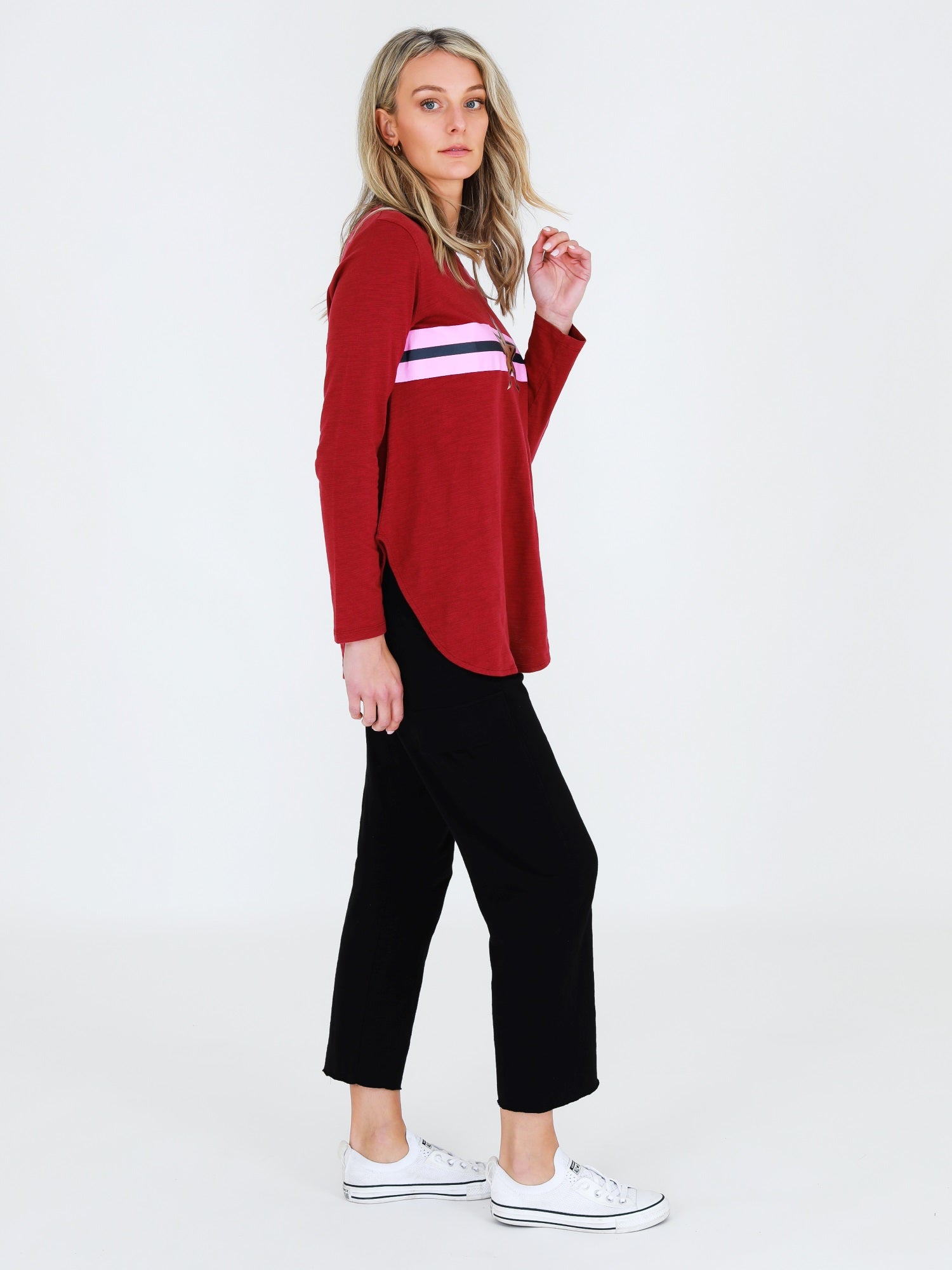 oversized graphic tees #color_cranberry