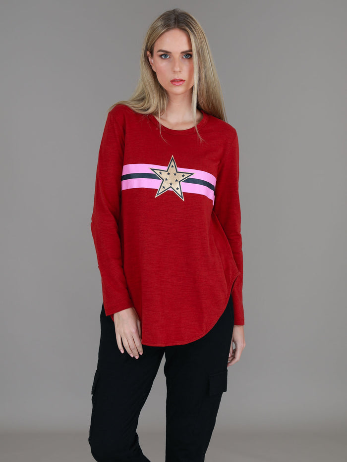 Jolie Gold Star Long Sleeve T Shirt