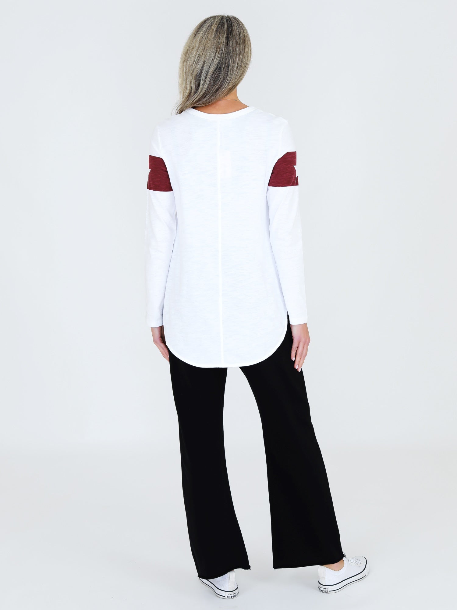 white long sleeve shirt women's #color_cranberry