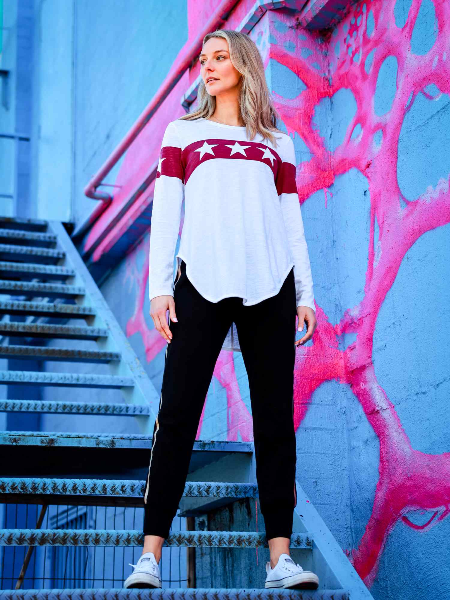long sleeve white t shirt #color_cranberry