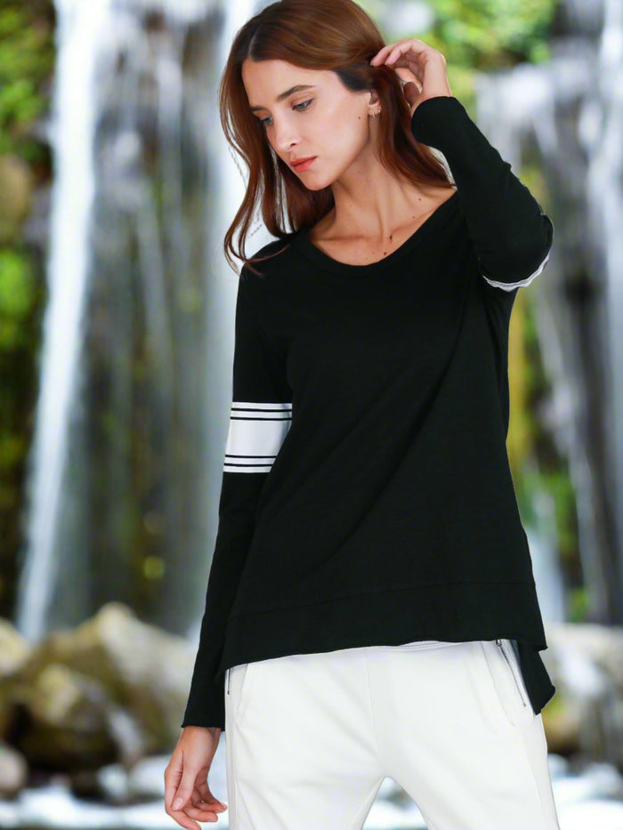 Carmel Contrasting Band Long Sleeve T Shirt