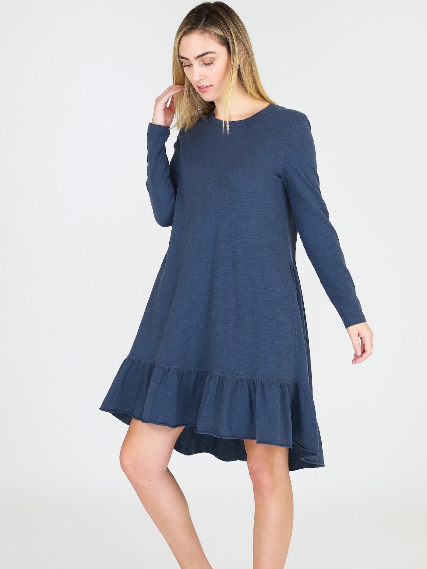 longsleeve dresses #color_indigo