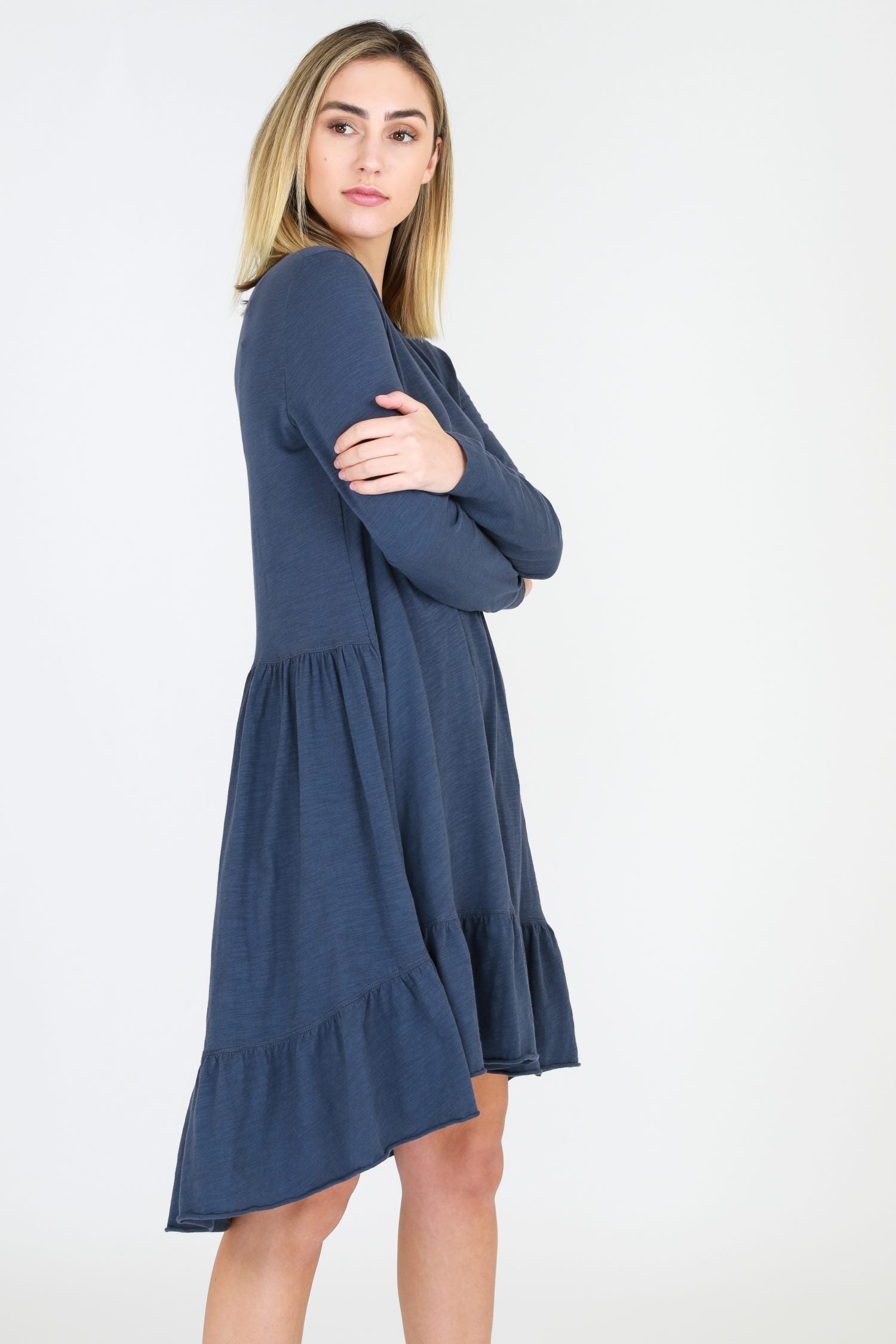 long sleeve dresss #color_indigo