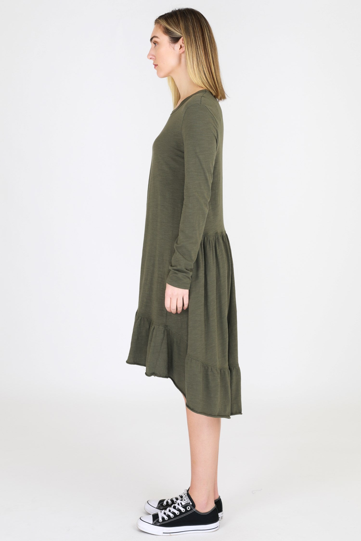winter long sleeve dresses #color_khaki