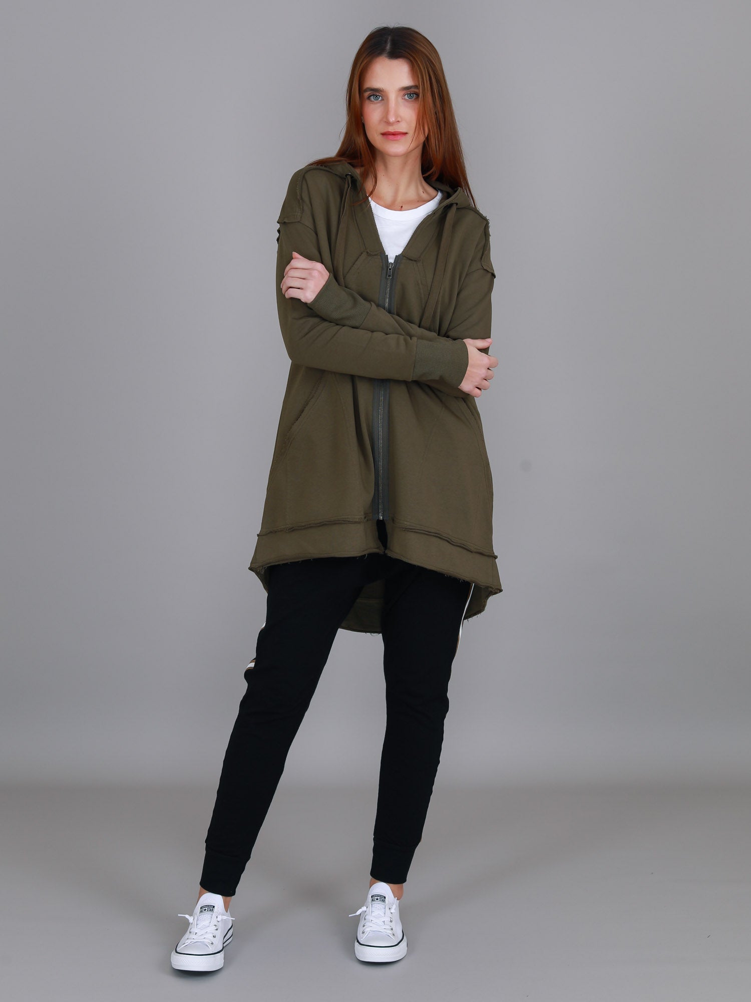 womens long coat #color_khaki