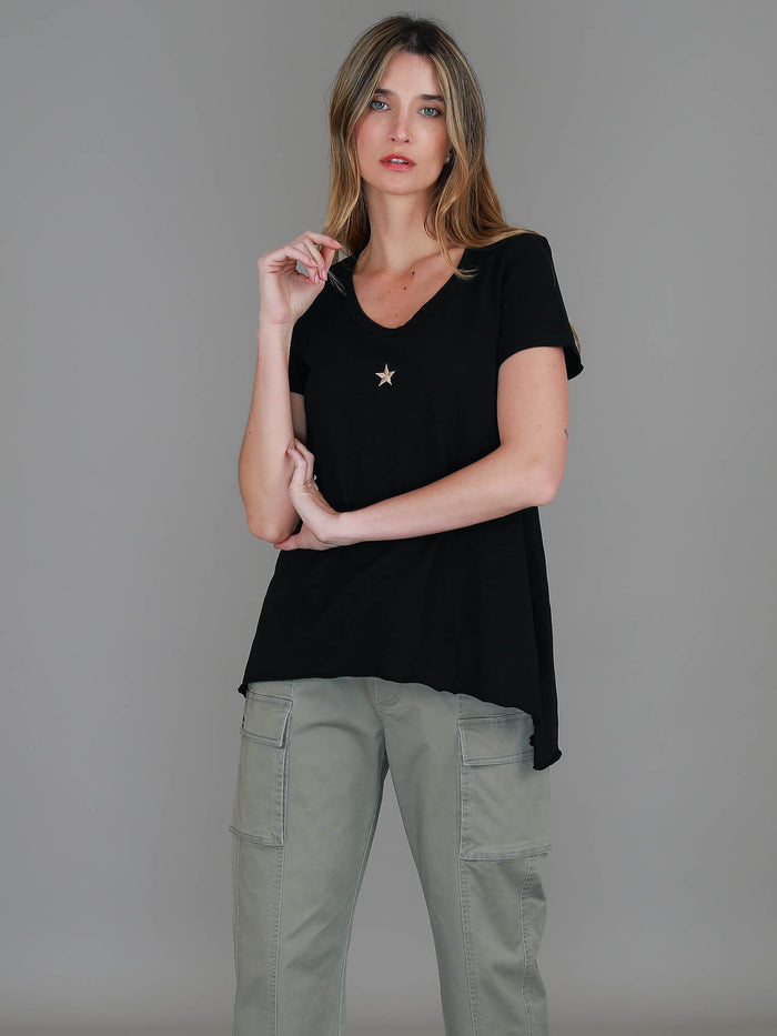 Cathie Embroidery Star Short Sleeve T Shirt
