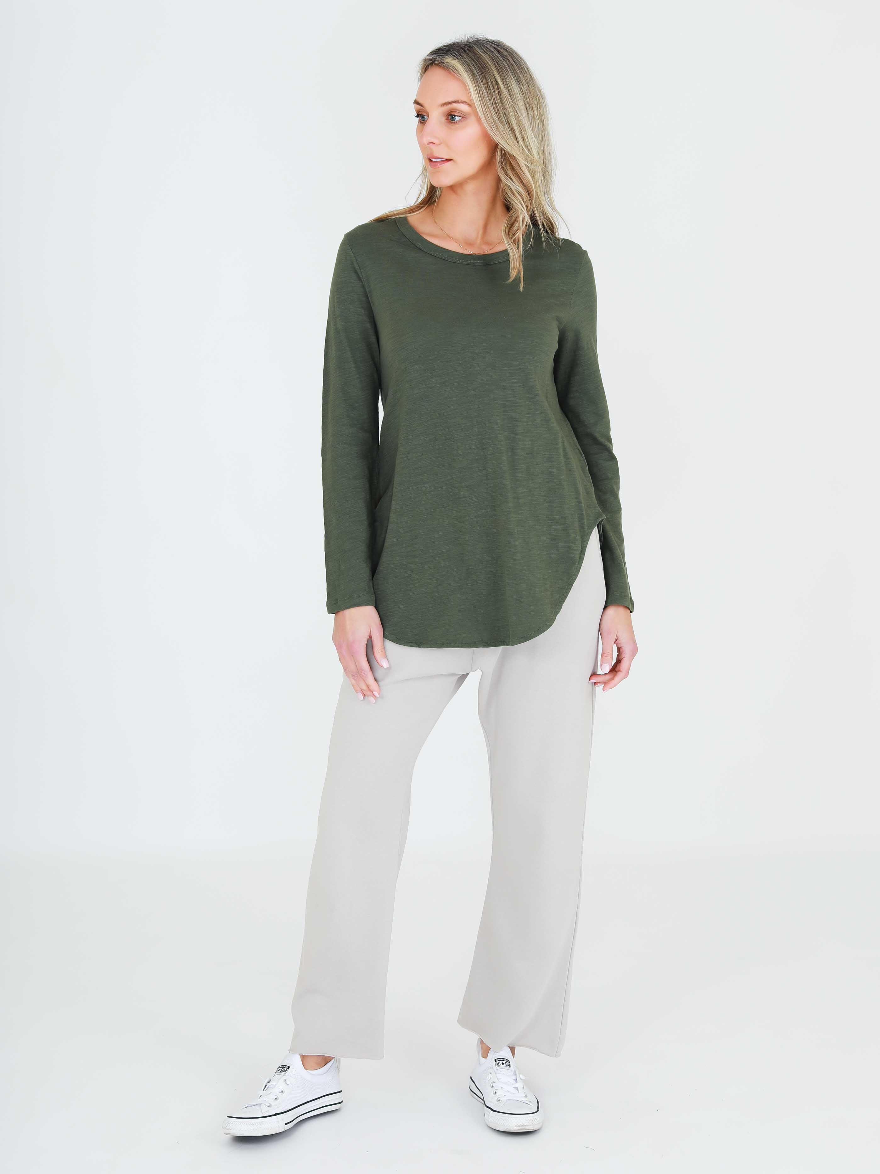 black longline top #color_khaki