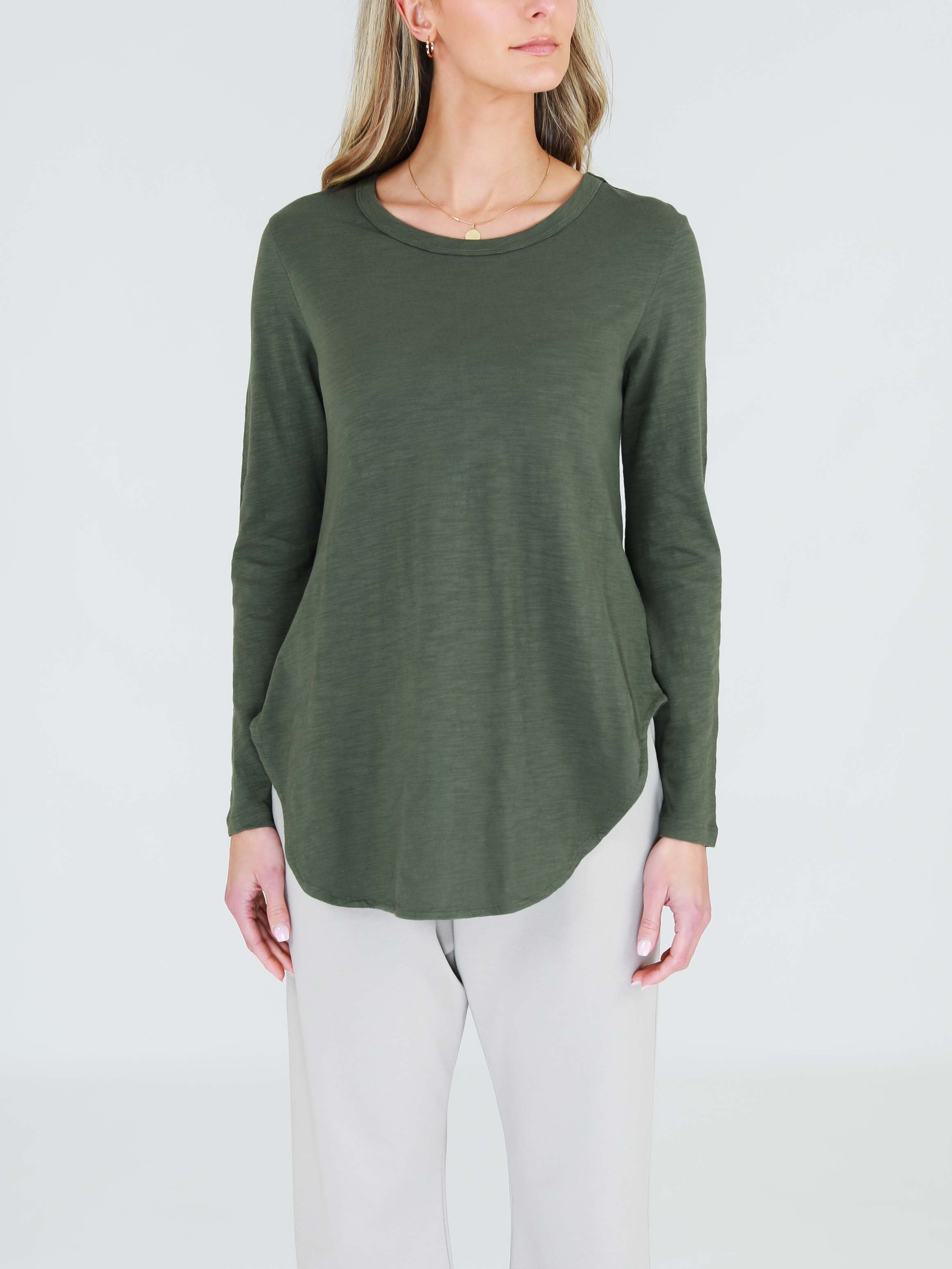 long length t shirt #color_khaki