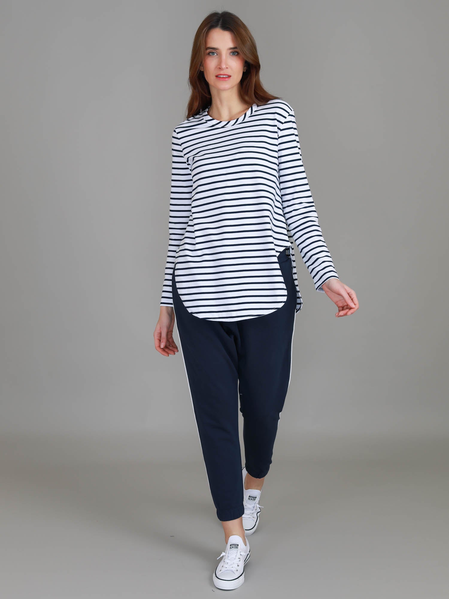 plus size long tops #color_nautic stripe