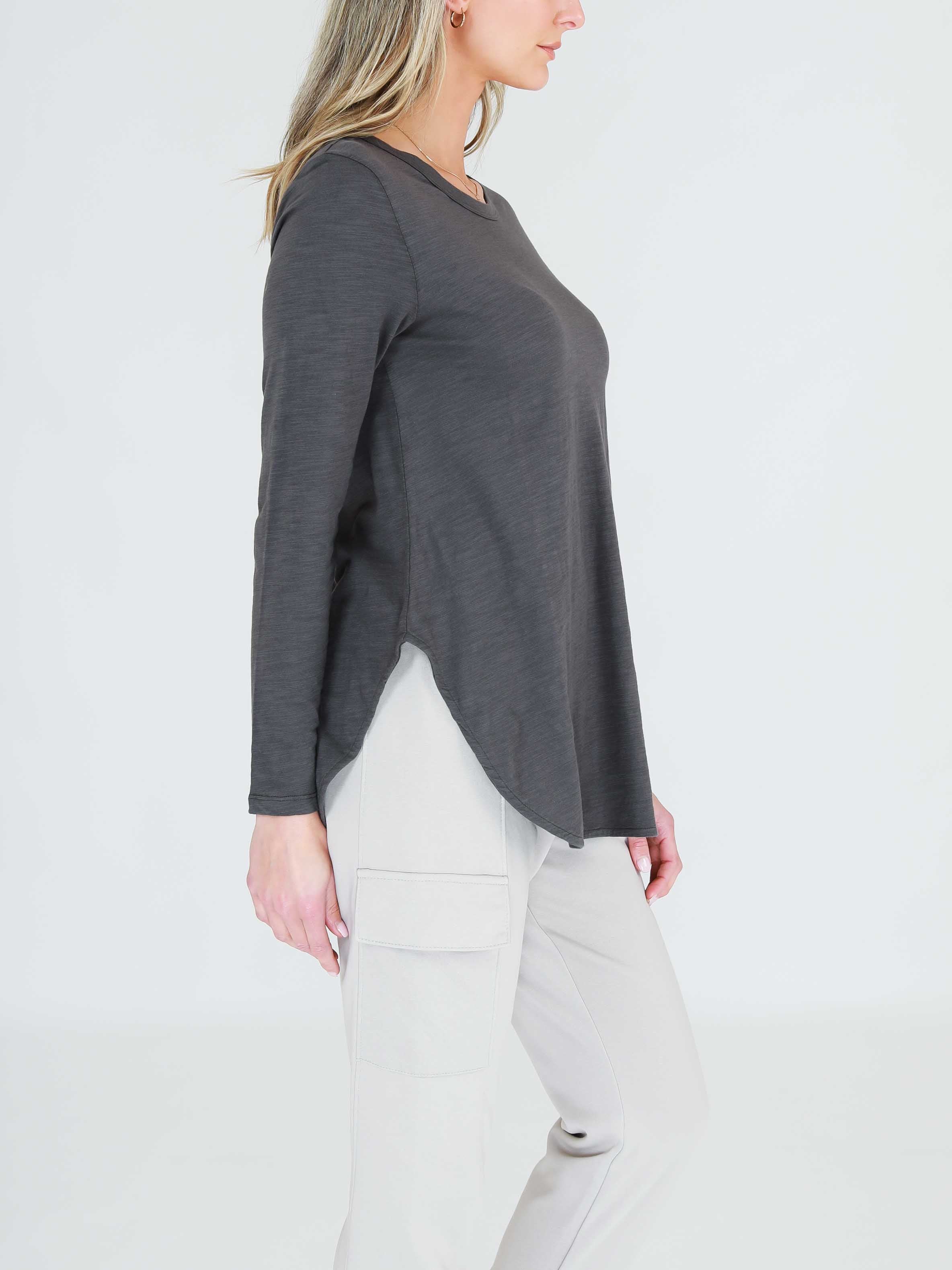 longline long sleeve t shirt #color_charcoal