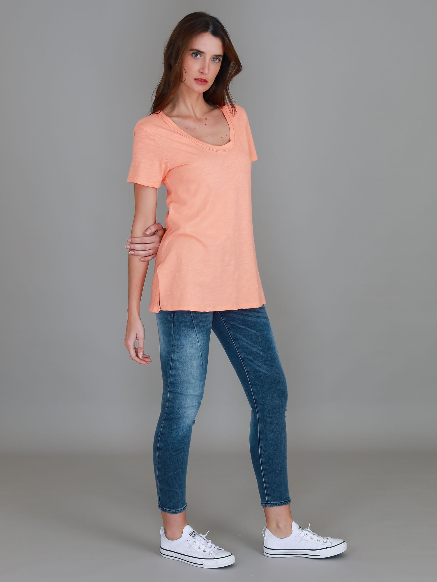 plain coloured tshirts #color_papaya