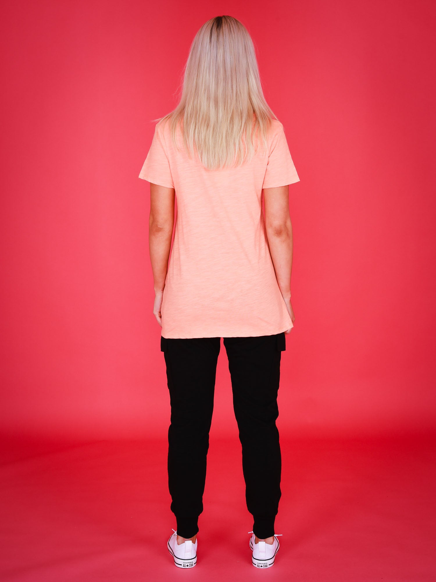 deep scoop neck t-shirt womens #color_papaya