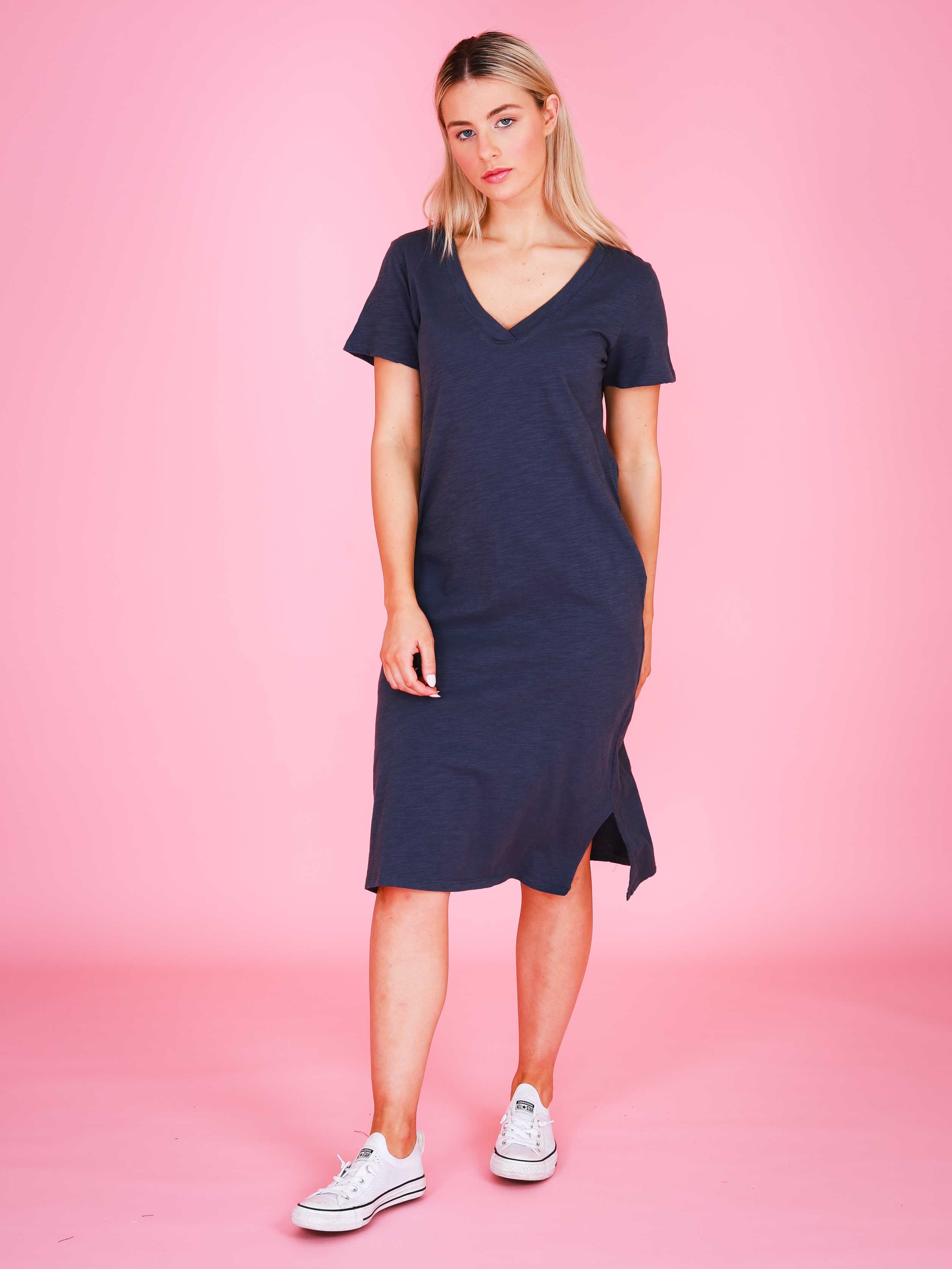 v neck dress #color_indigo