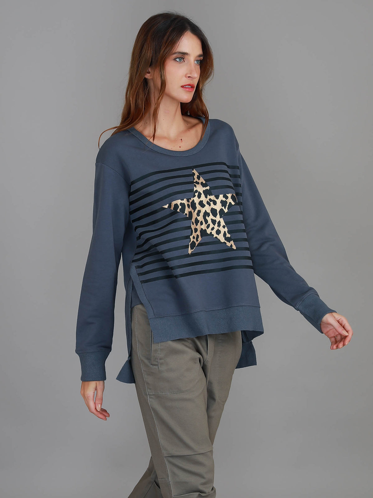Geneva Leopard Star Stripe Sweatshirt