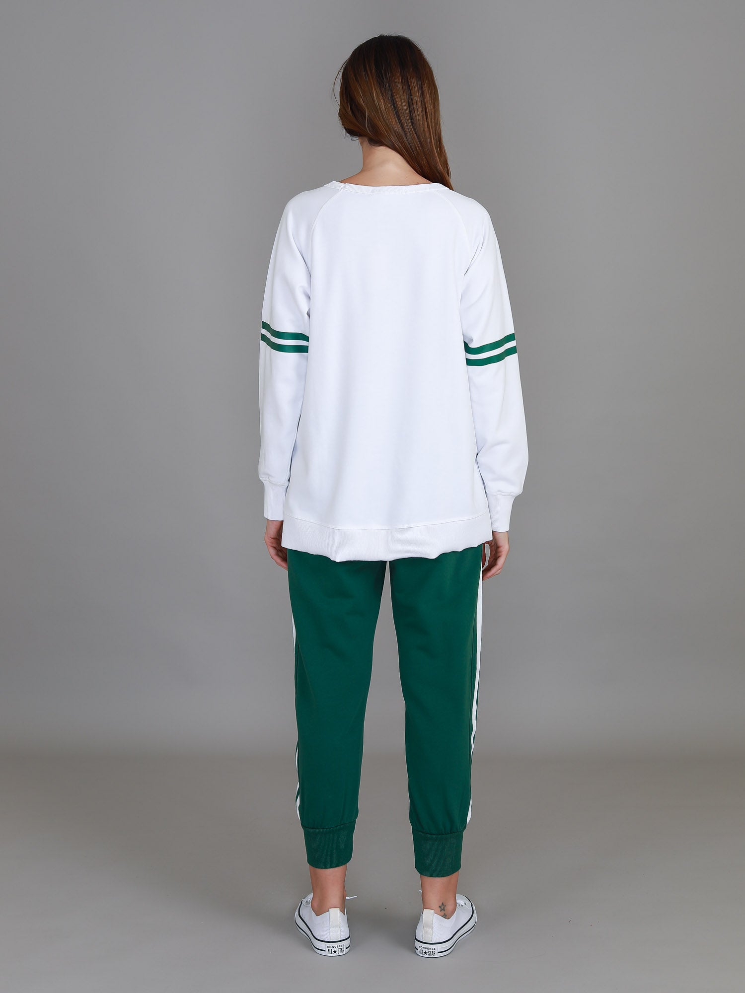 Ginger Leopard Green Splice Star Sweatshirt