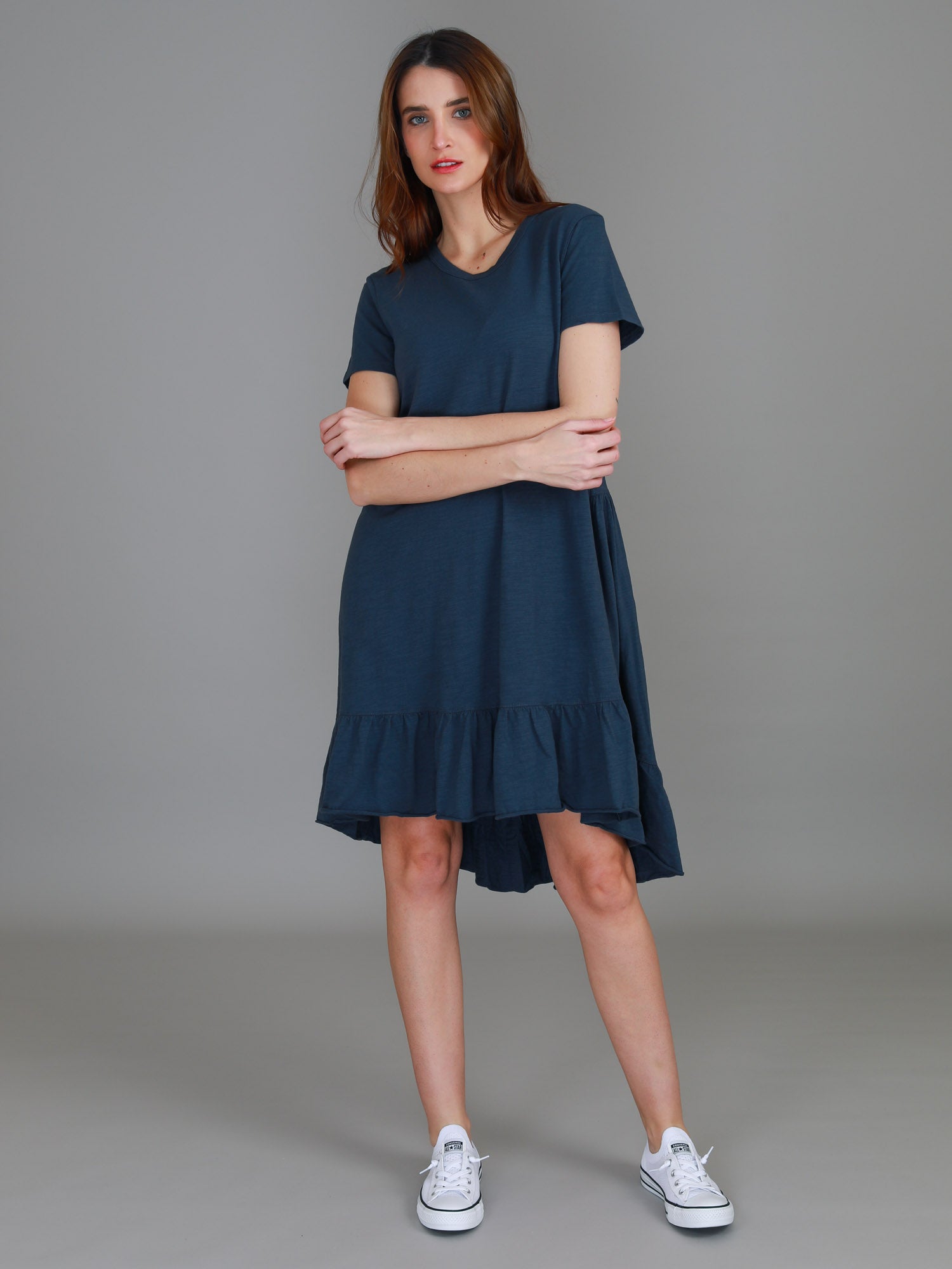 casual blue dress #color_indigo