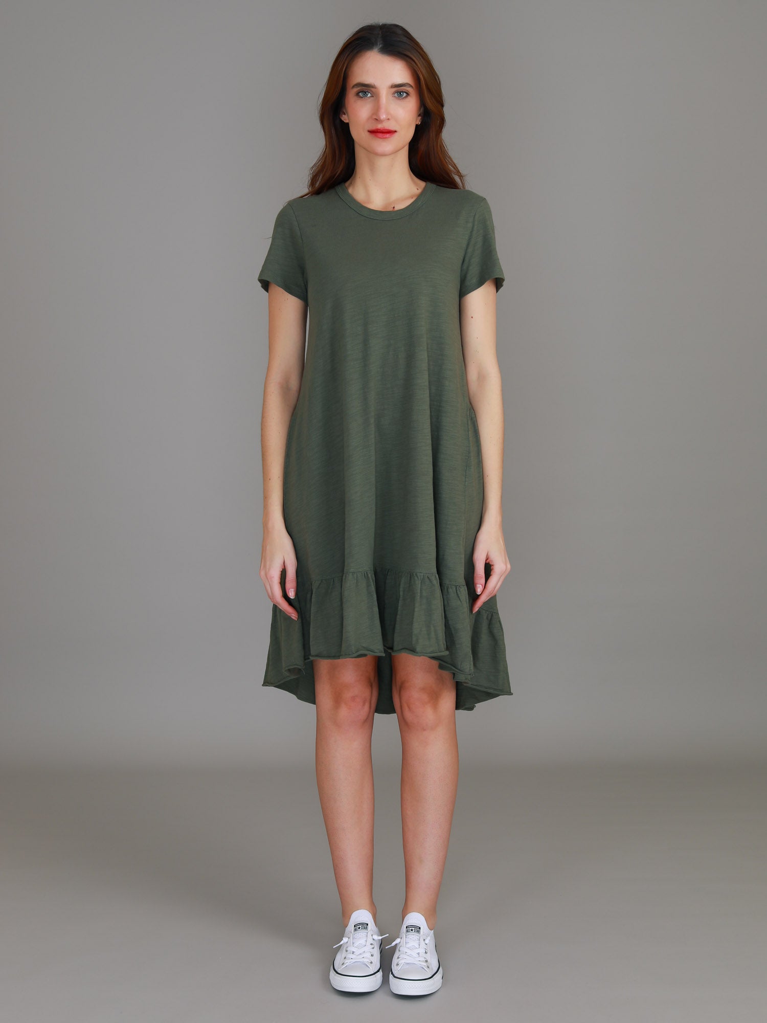 green shirt dress #color_khaki