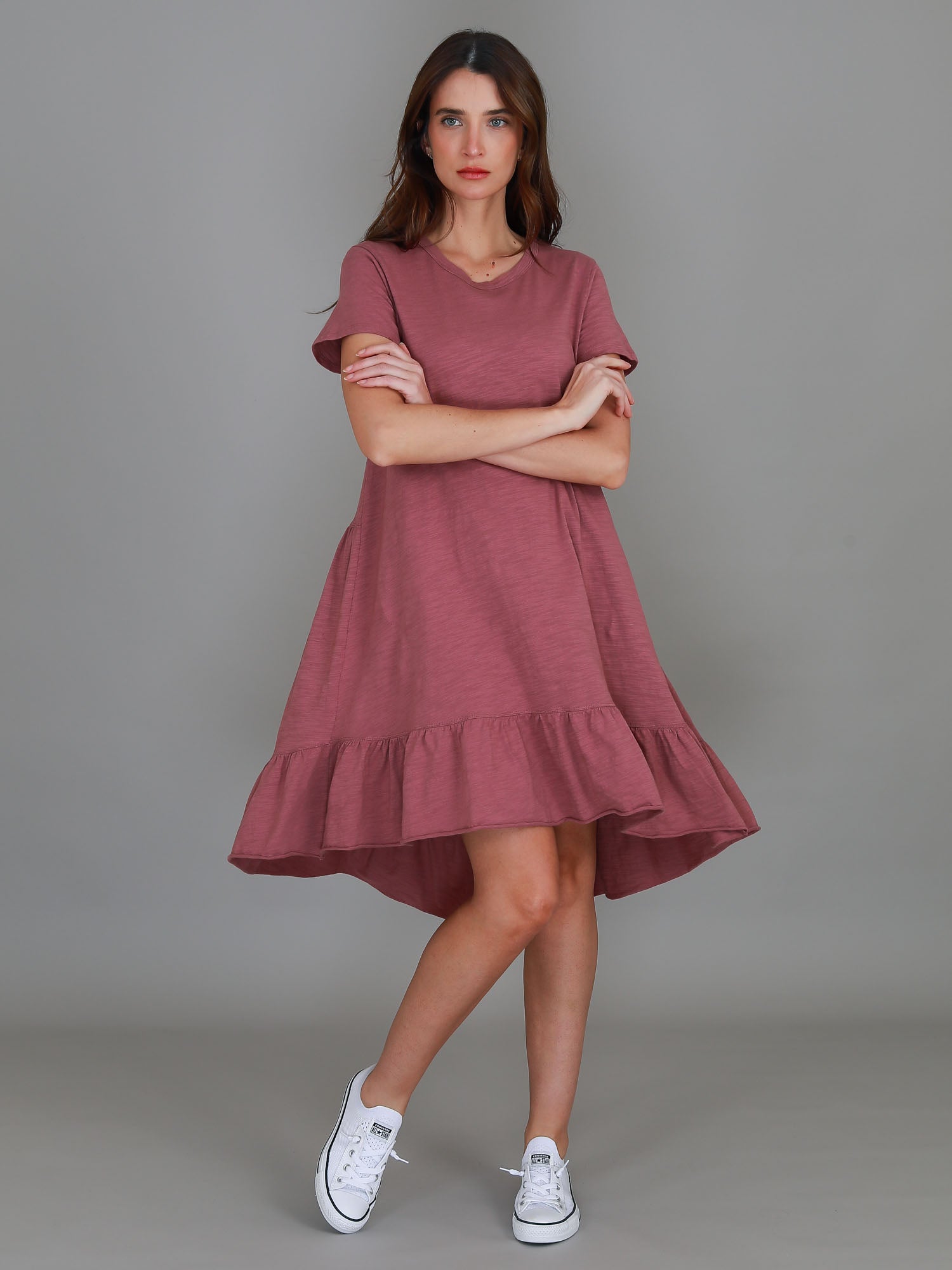 casual mini dress #color_plummy