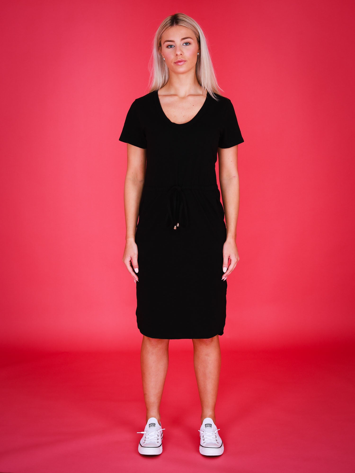 black drawstring dress #color_black