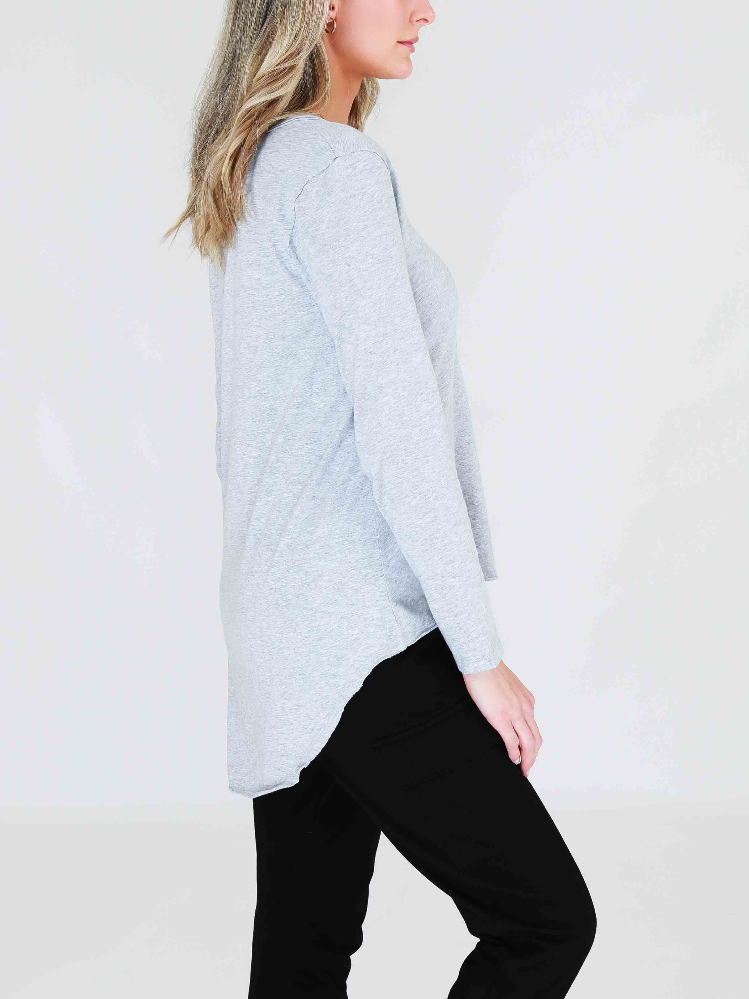 long sleeve basic top #color_grey marle