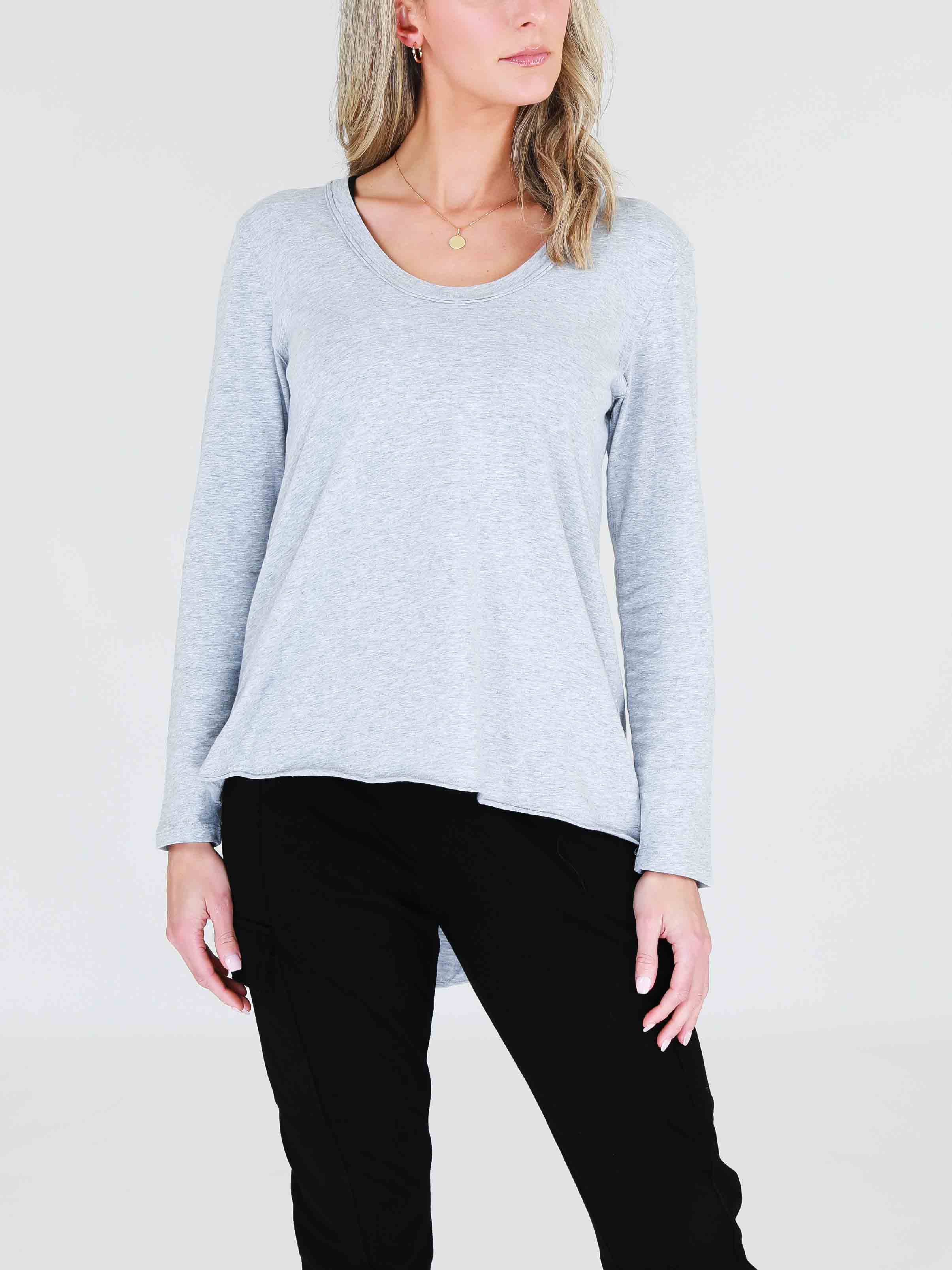 grey long sleeve top #color_grey marle