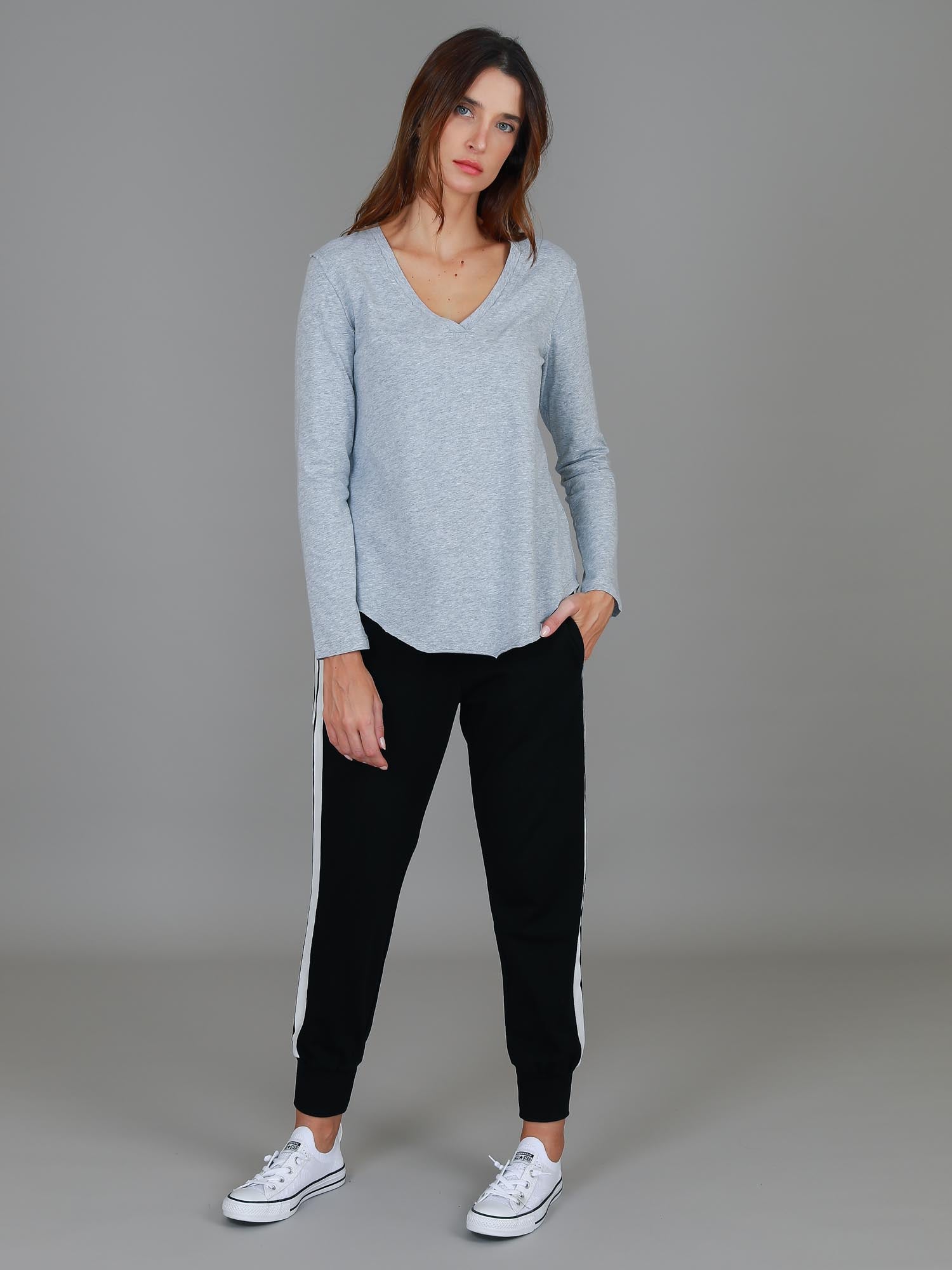 tshirt with long sleeve #color_grey marle