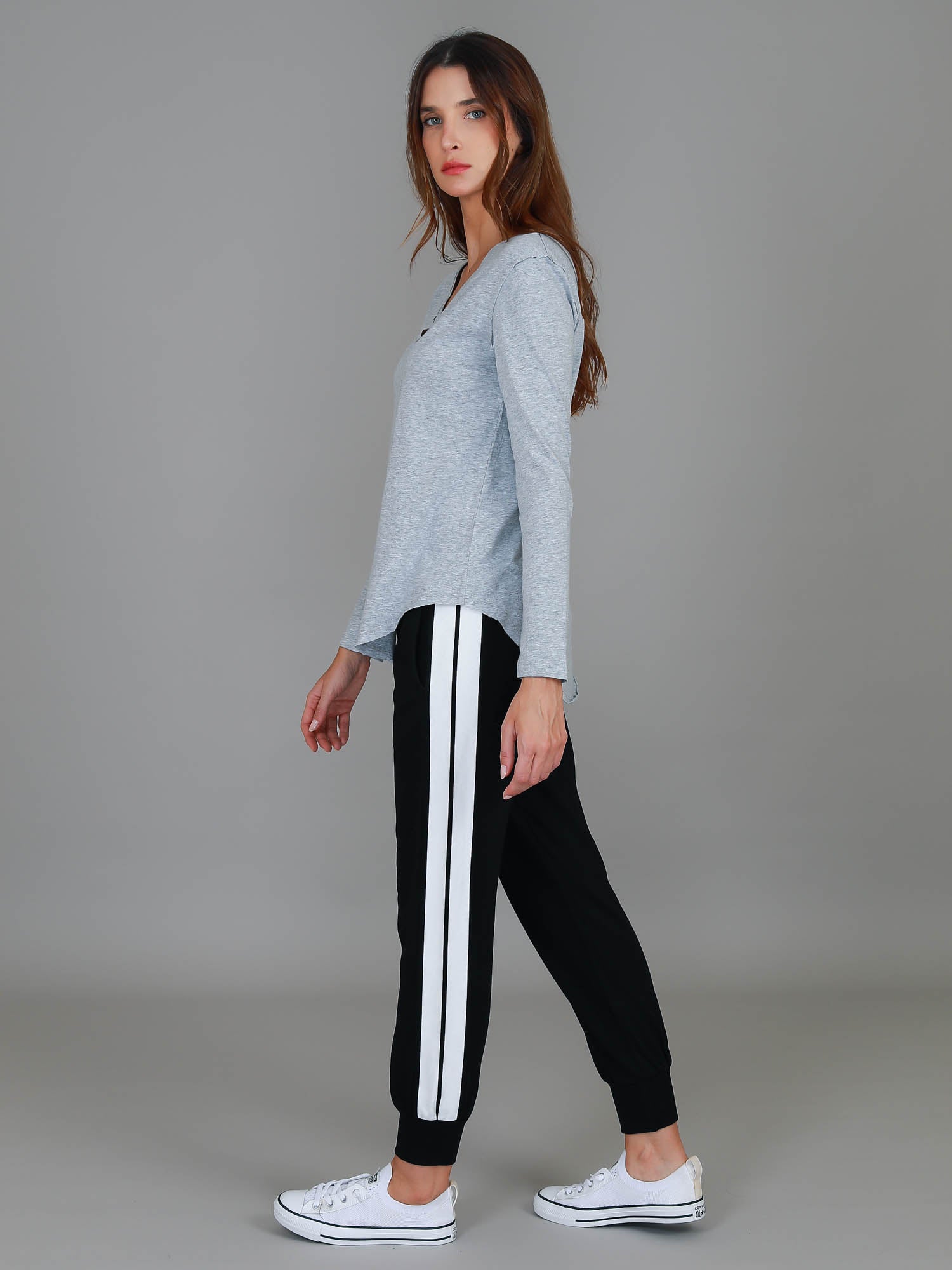 tee shirt long #color_grey marle