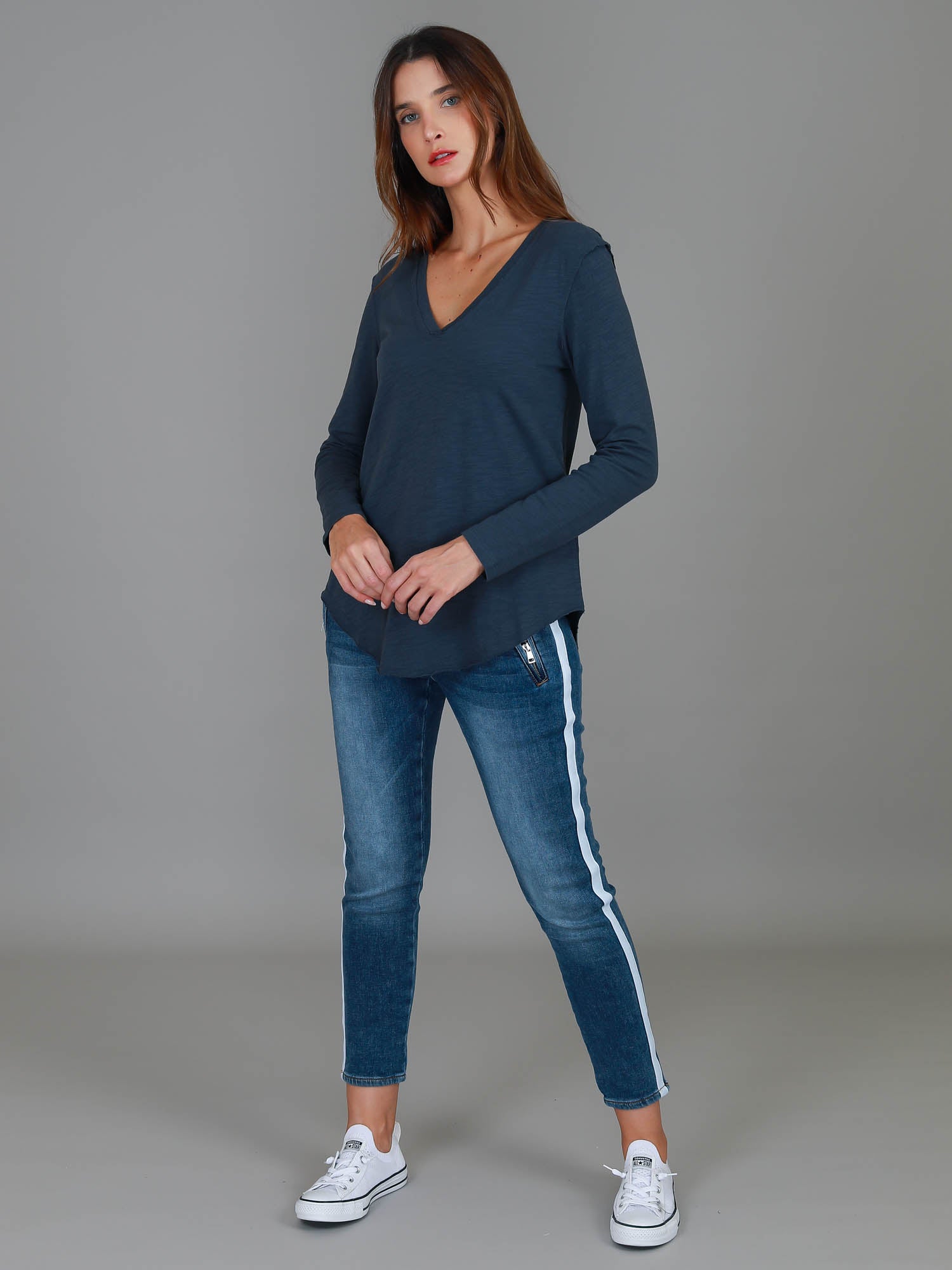 long sleeve plain t shirts #color_indigo