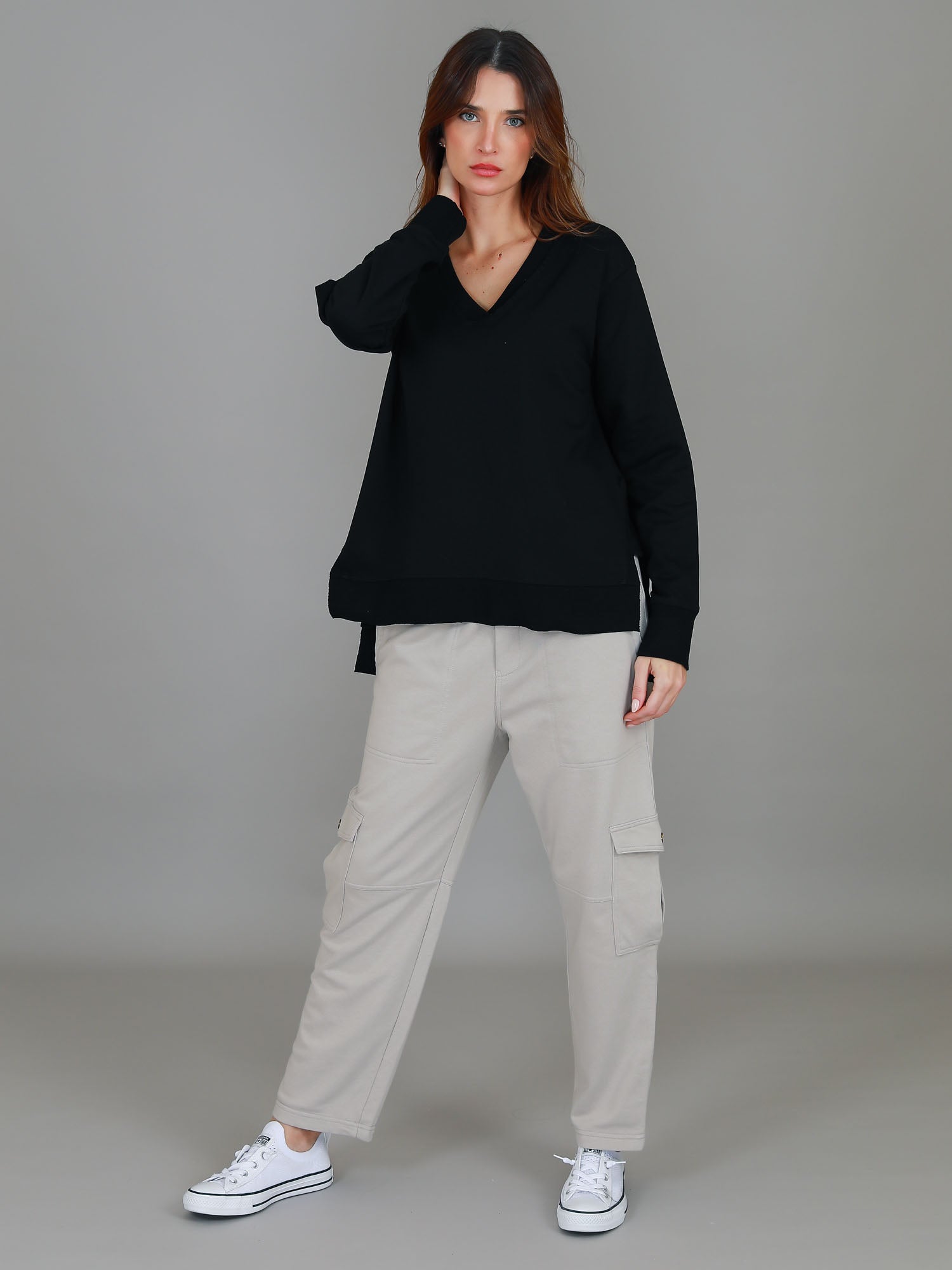 v neck jumpers #color_black