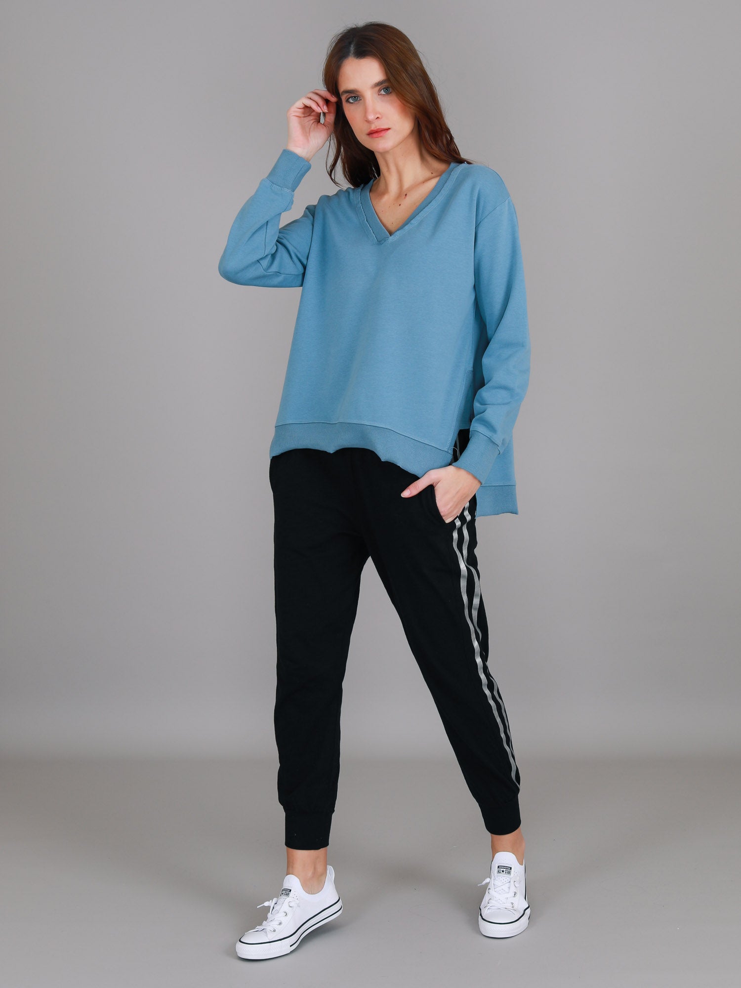 navy blue sweatshirt women's #color_oceana blue
