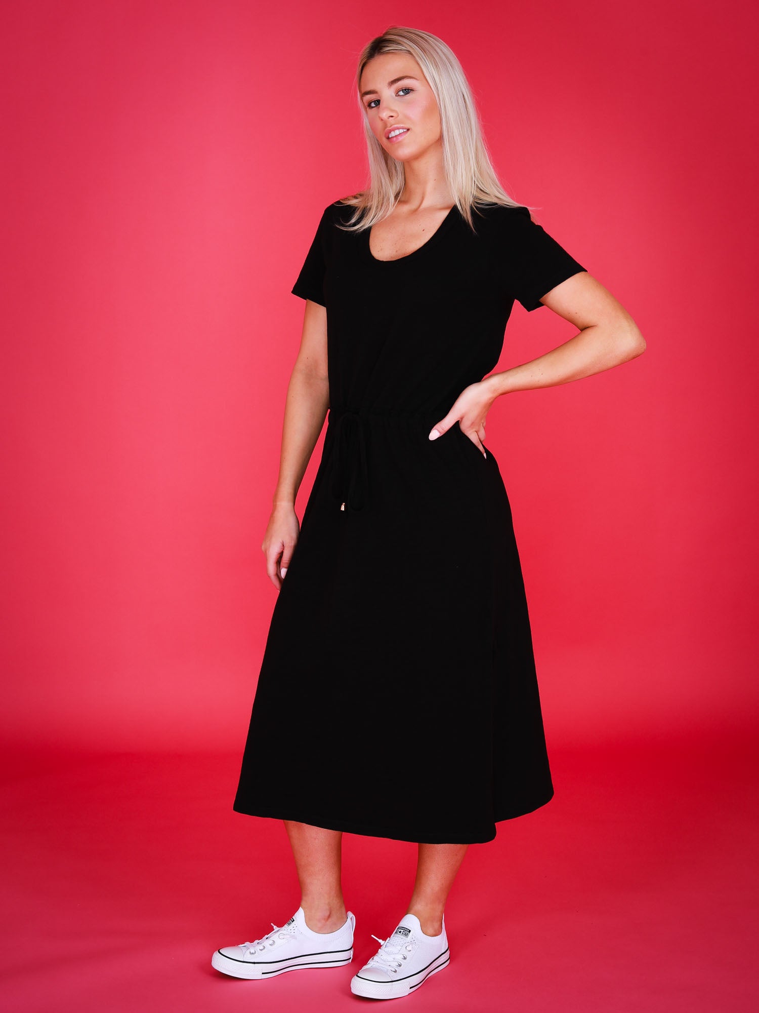 flowy midi dress #color_black