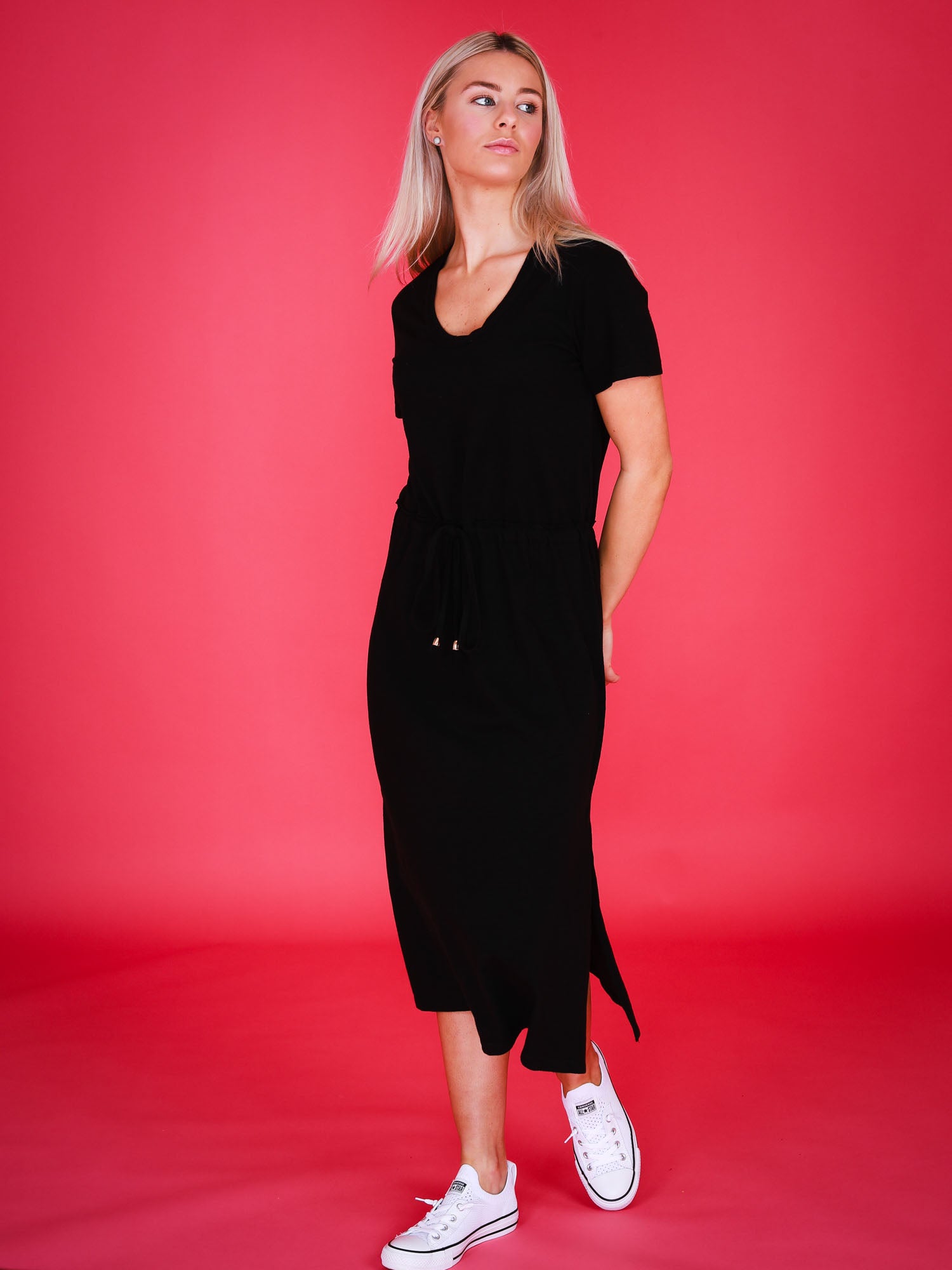 black midi dress #color_black